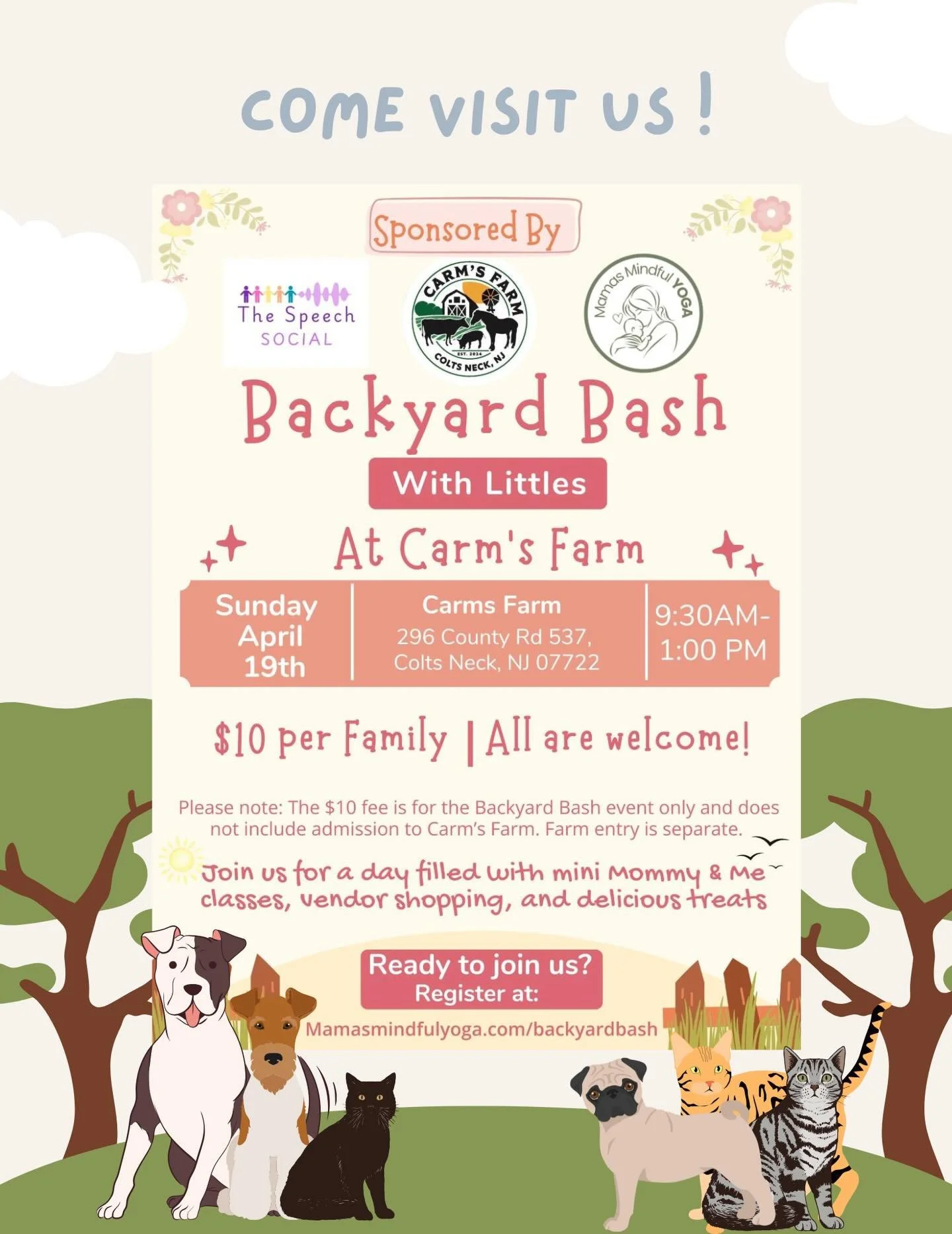 We are so excited to be part of this year&rsquo;s Backyard Bash with Littles at Carm&rsquo;s Farm!

Join us on Sunday, April 19th from 9:30AM&ndash;1:00PM for a magical morning filled with mini classes, sensory fun, local vendors, treats, and tons of