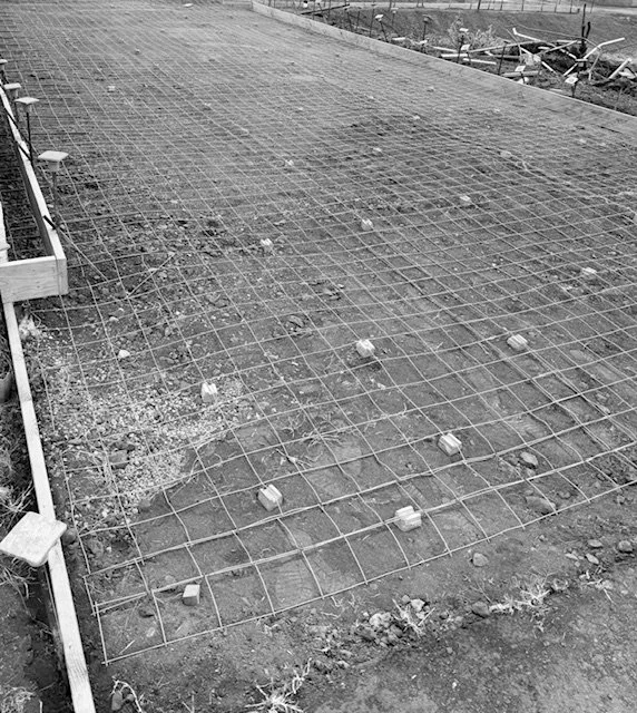 Forms layed to prepare for concrete pour on main home slab.