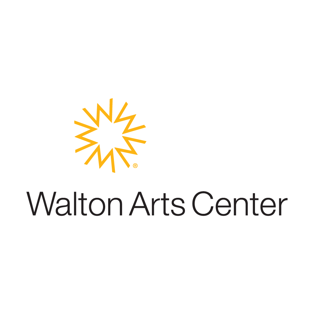 Walton Arts Center logo with a stylized orange starburst symbol and black text.