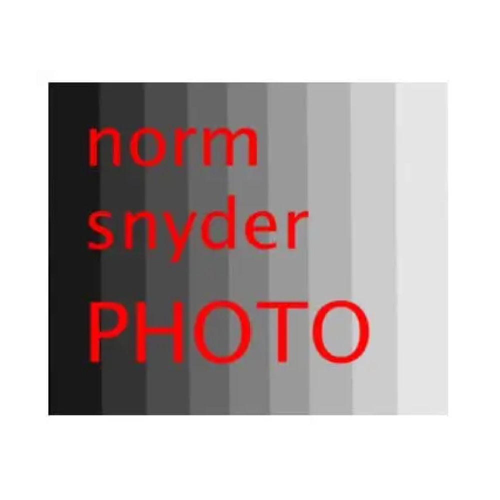 A black and white gradient with the name 'Norm Snyder' in red text overlaid, indicating this is a placeholder image from a photography portfolio.