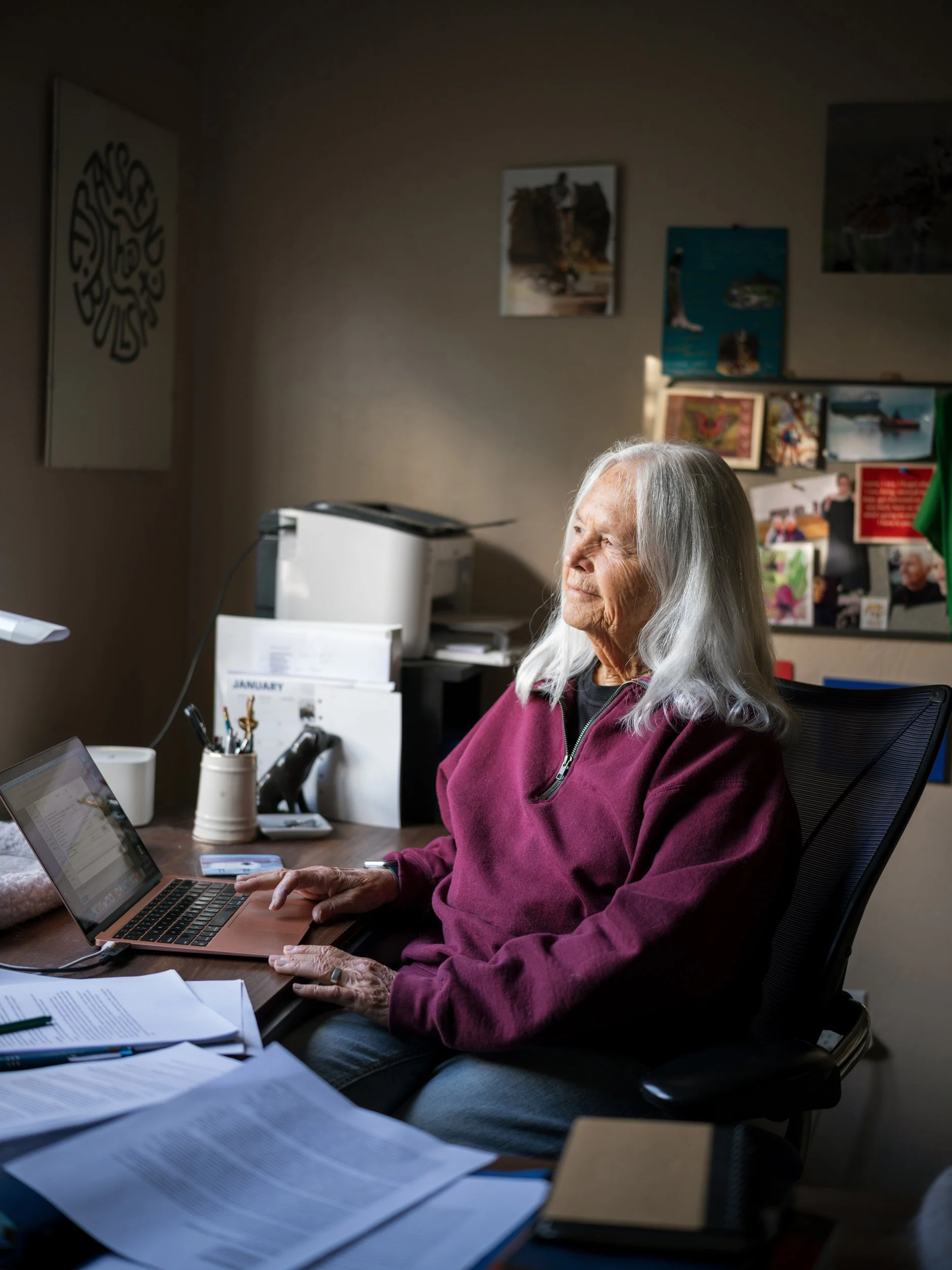 Judith McDaniel at 82 in Tuscon, Arizona, December 2025