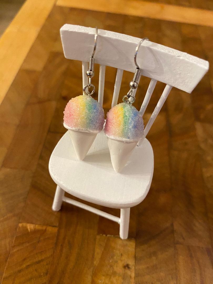 Rainbow Sno Cone Earrings