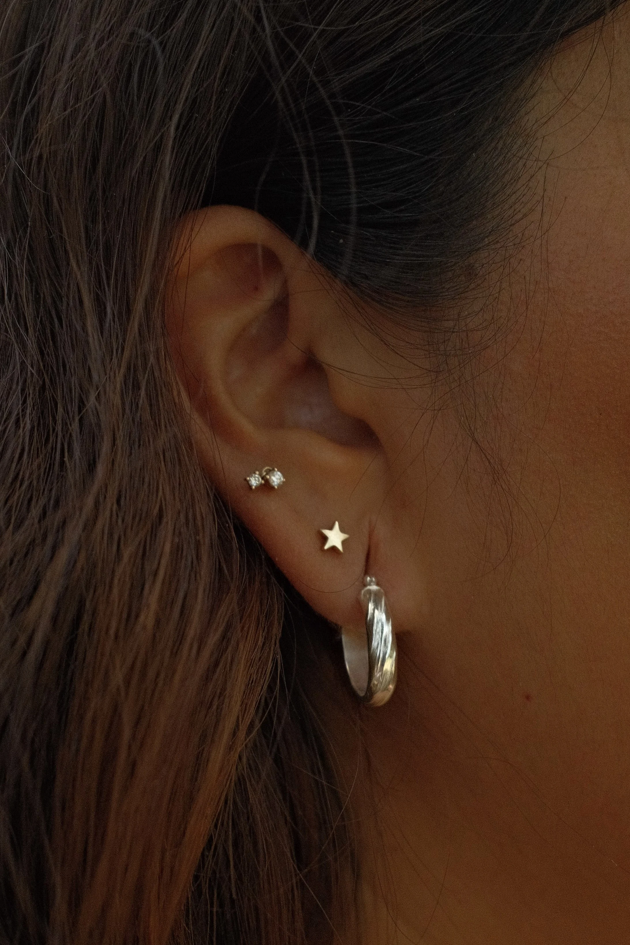 Small Textured Hoops