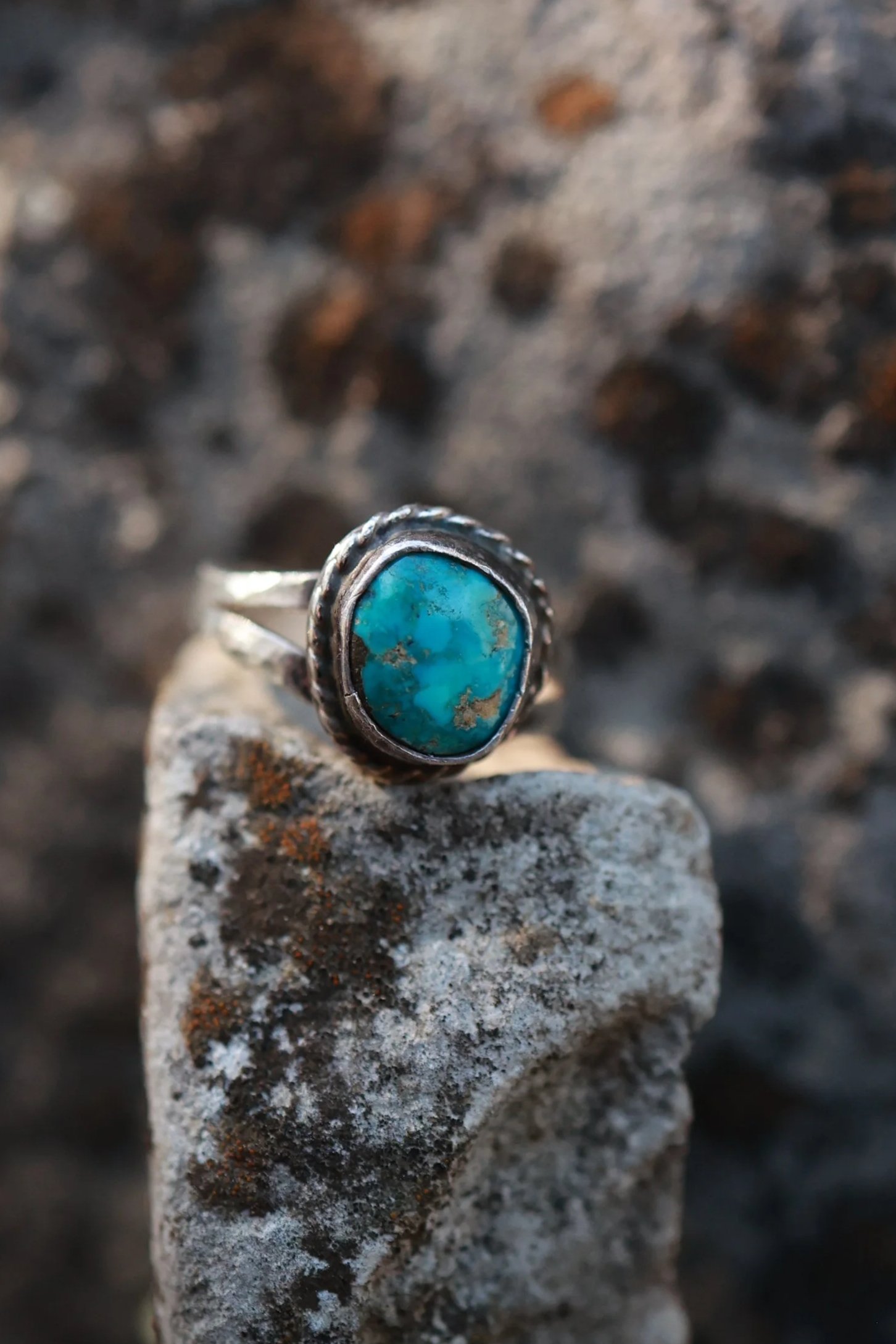 Hammered Turqiouse Ring