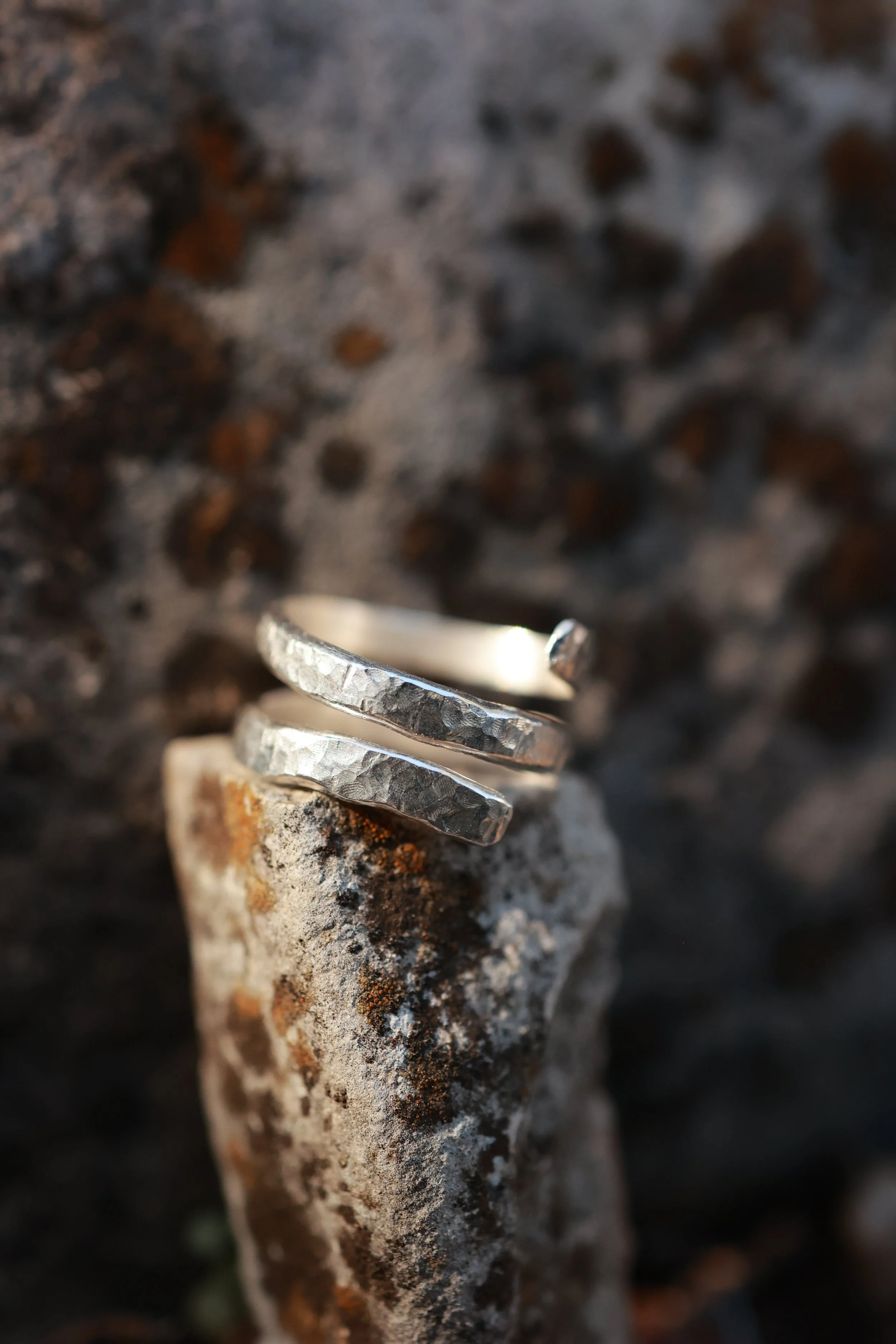 Hammered Spiral Ring
