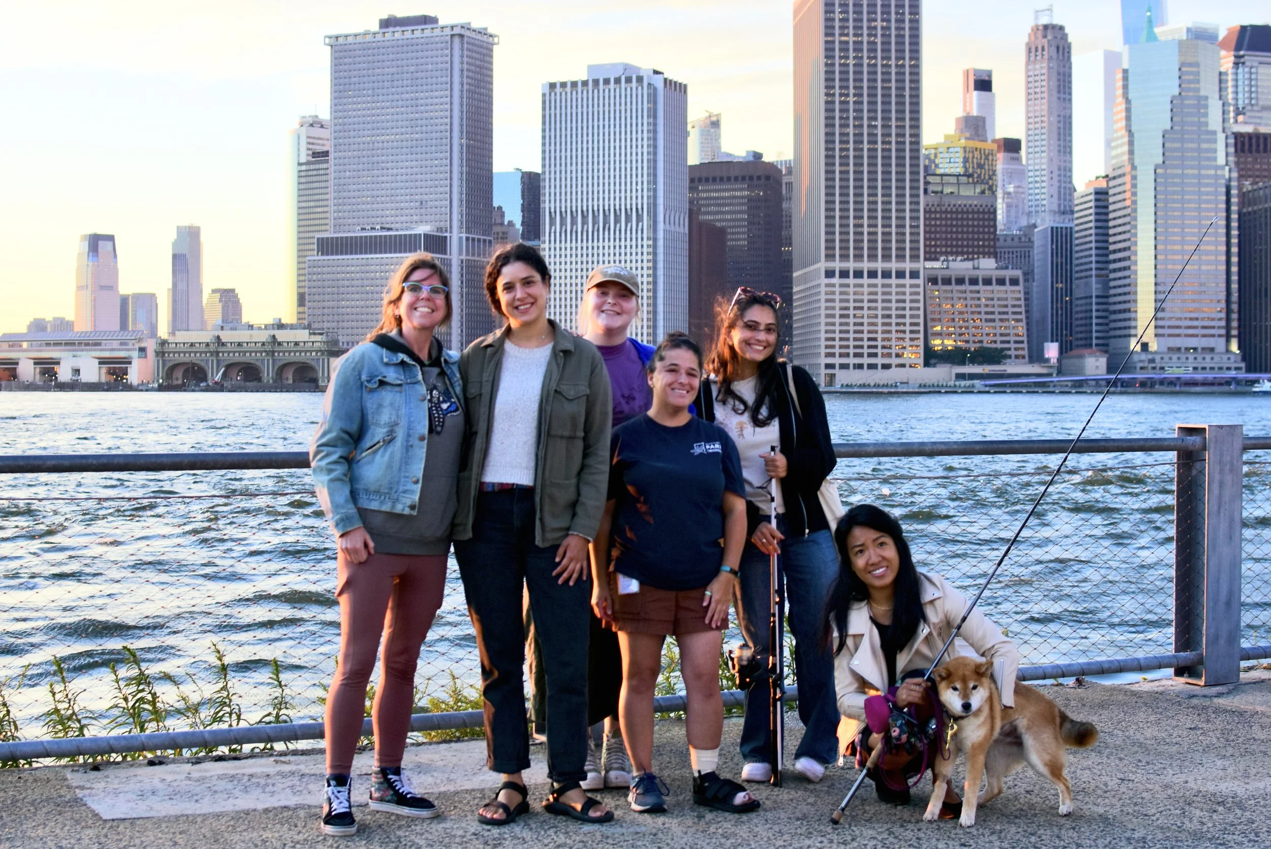 The Femme Fishing crew in Brooklyn Bridge Park!