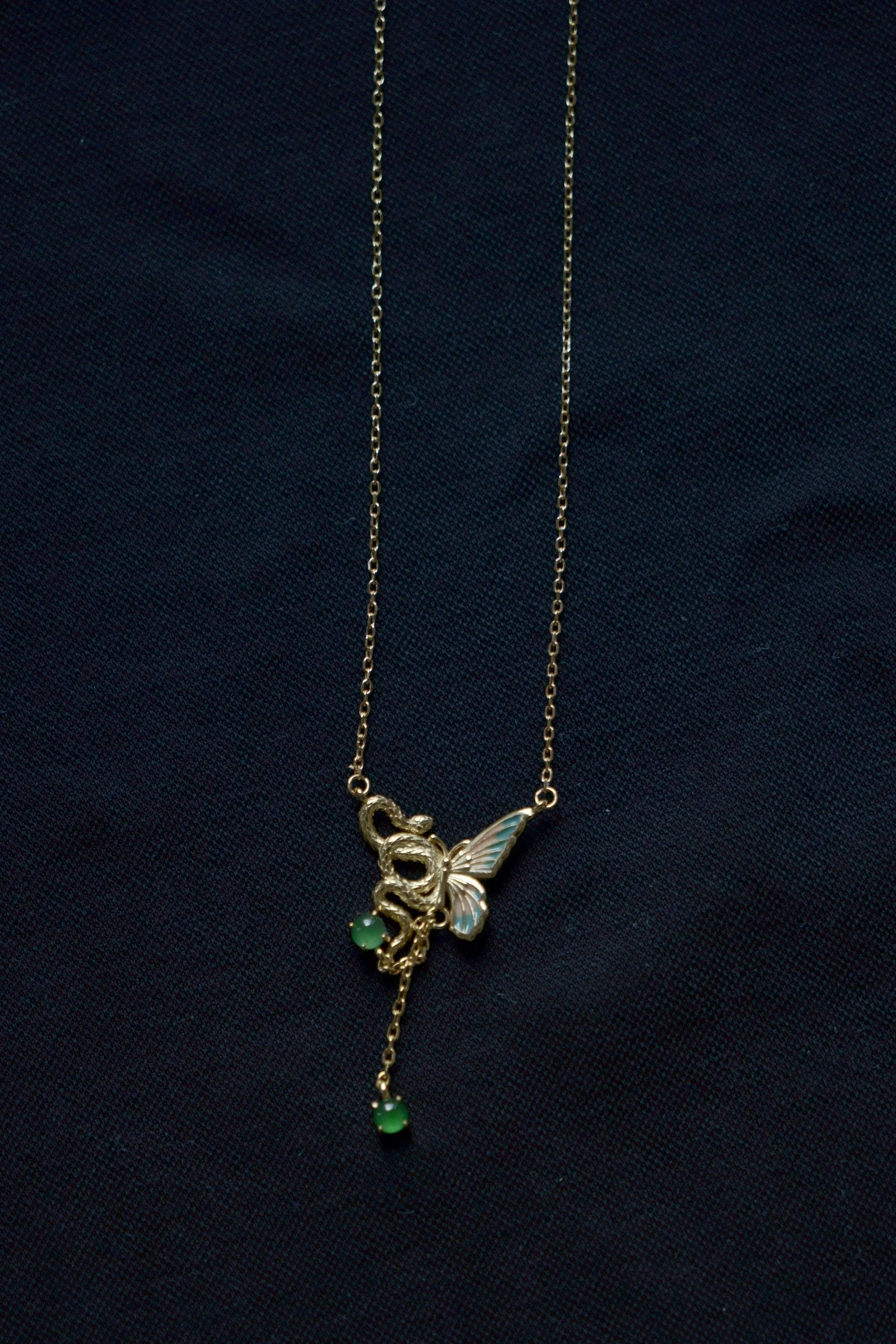Natural Jadeite Butterfly necklace