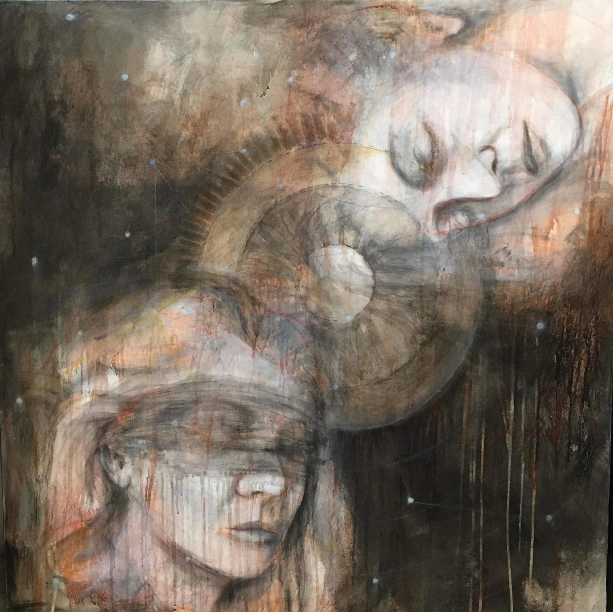 Si seulement
Acrylique et pastel sur toile 
2023  -91.44 cm x 91.44 cm (3 pieds x 3 pieds)
*Disponible