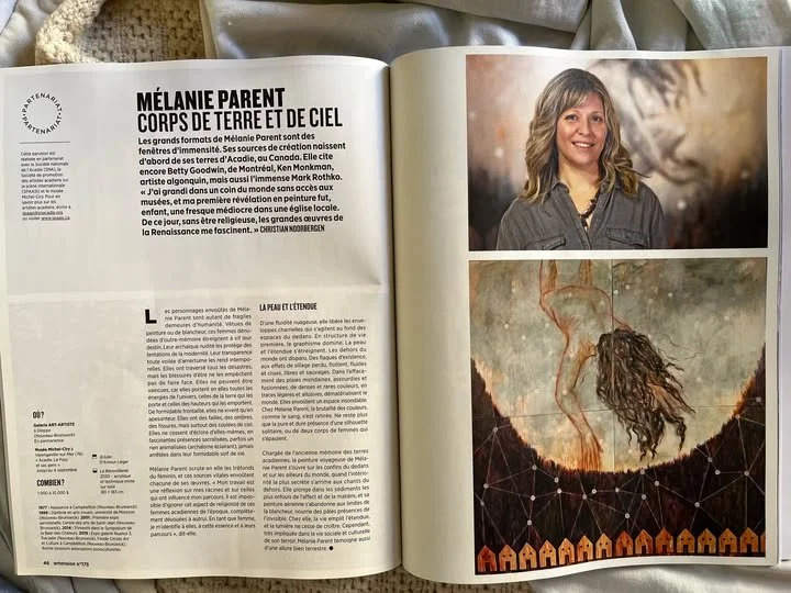 Article dans la revue "Artension" suite à l'exposition en France (Varangeville-sur-mer) au Musée Michel Ciry. Juillet à septembre 2022