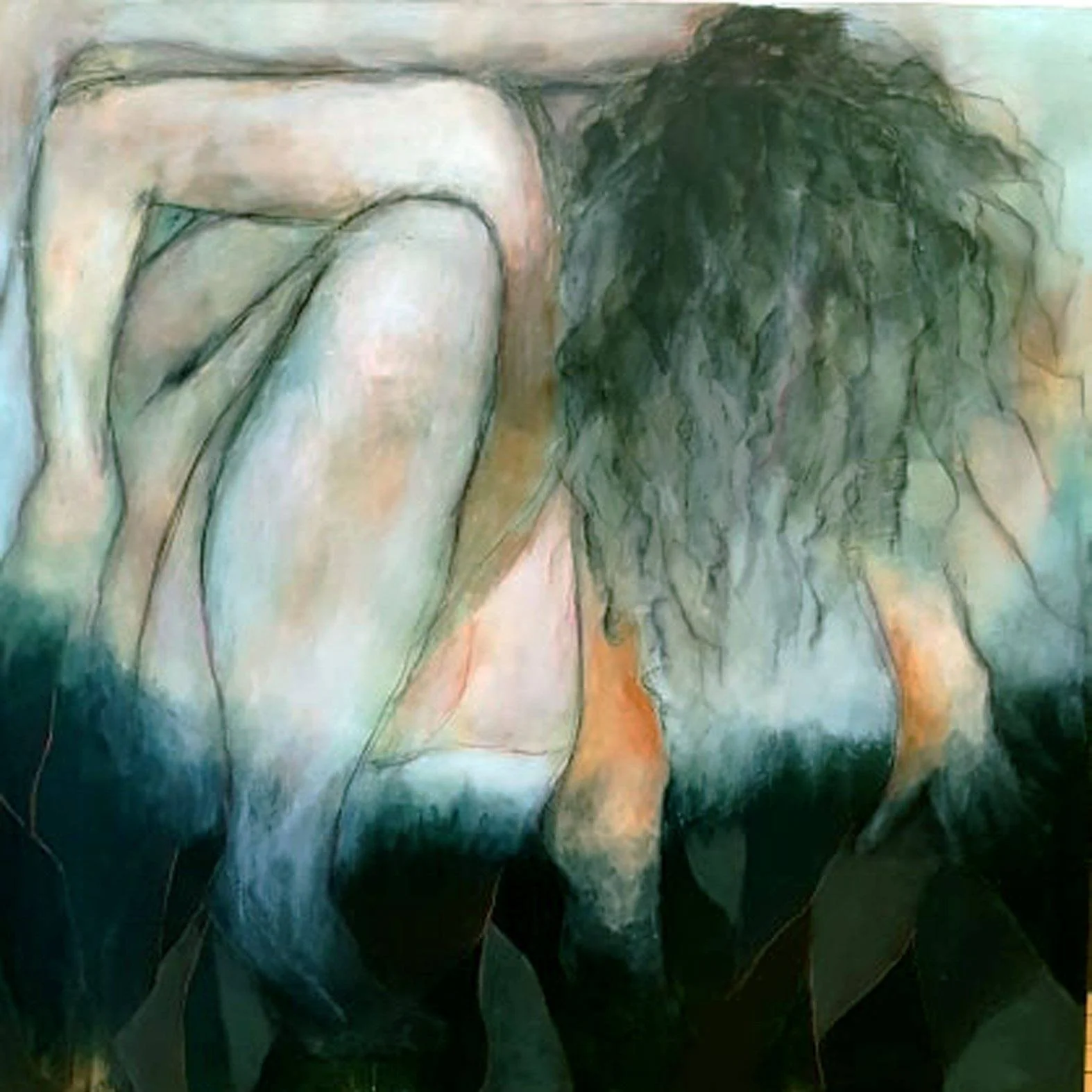 Les Miettes,
 Acrylique, graphite et pastel sur toile, 
2019  -121.92 cm x 121.92 cm (4 pieds x 4 pieds)
*Collection privée