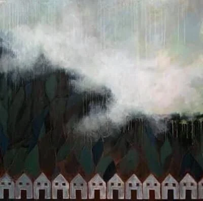 La Permanence du ciel et des montagnes,
Acrylique, graphite et pastel sur toile, 
2019  -121.92 cm x 121.92 cm (4 pieds x 4 pieds)
*Collection privée