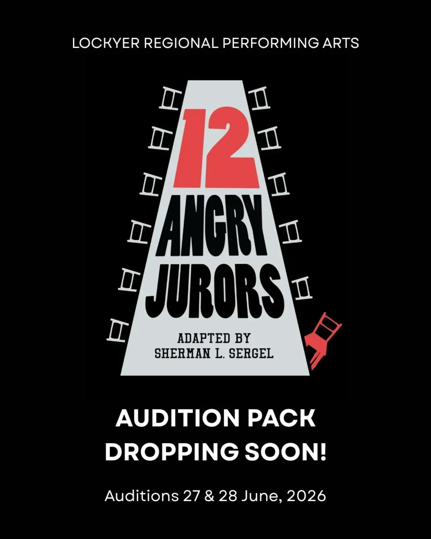 🚨 GET READY! 🚨 

The audition pack for 12 Angry Jurors - our next production here at LRPA - is dropping VERY soon! This is our play for performers 16 years and older, with auditions happening the 27th and 28th June, rehearsals starting in July, and