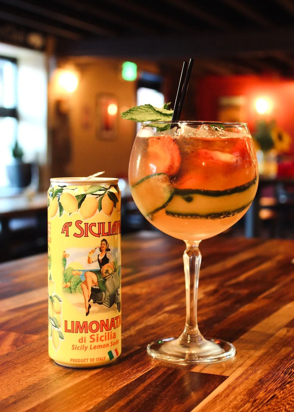 A classic old fashioned cocktail