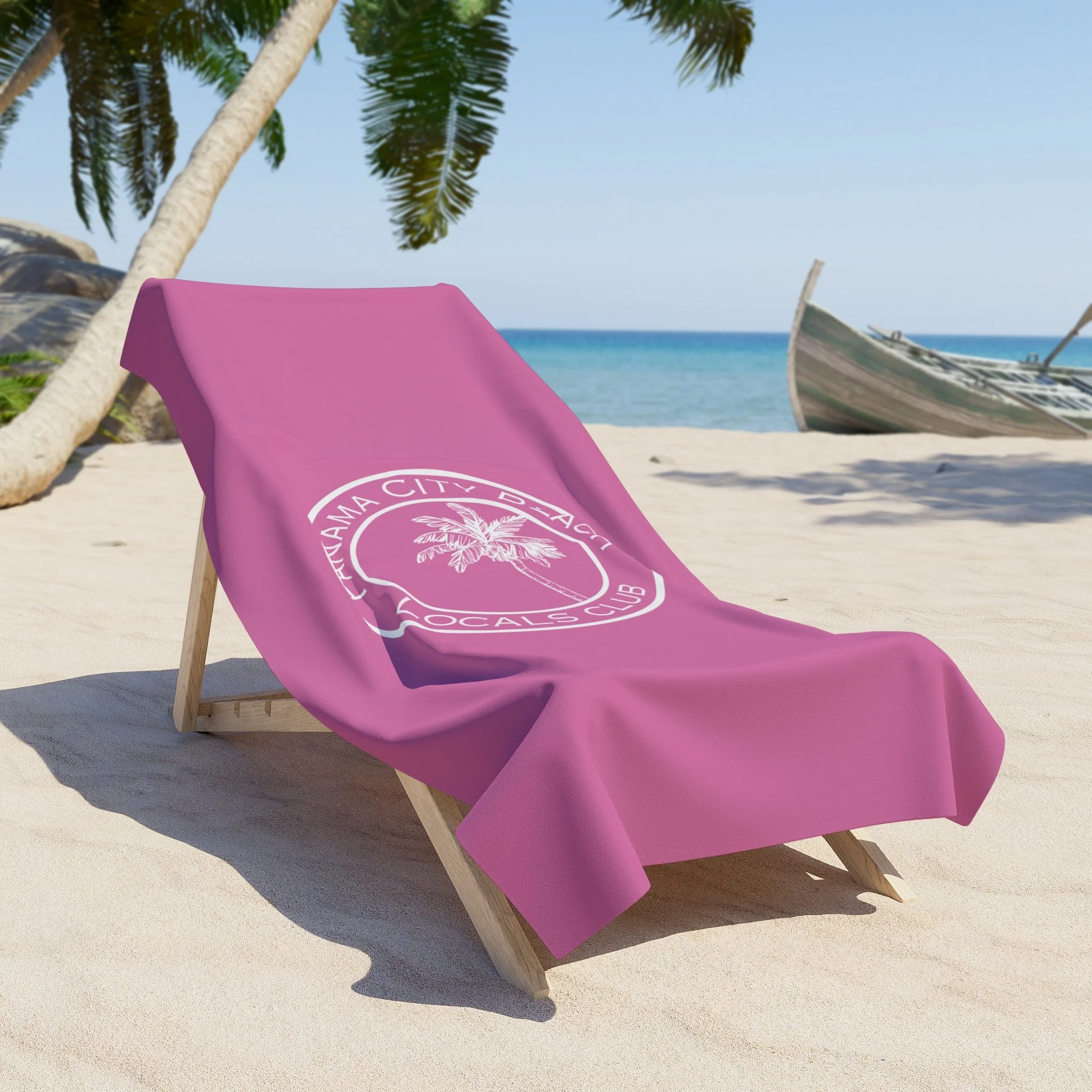 Pink Panama City Beach Towel – Locals Club Lightweight Resort & Pool Towel