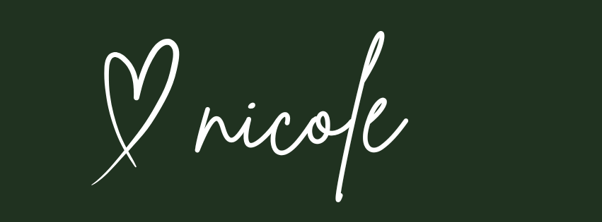 A drawn heart followed by the editor's name, Nicole