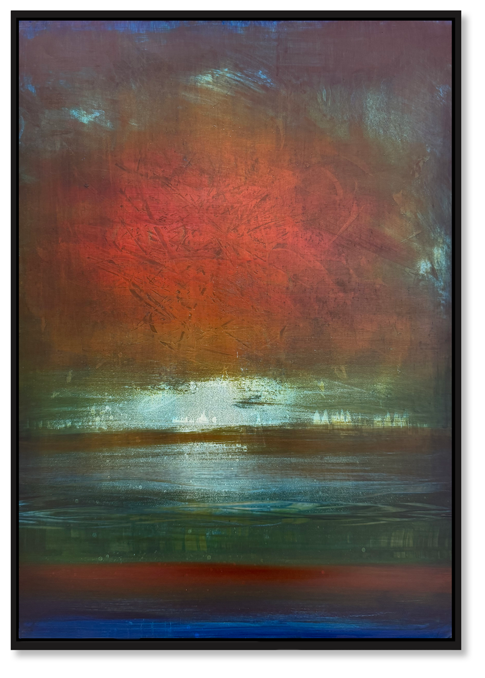 Yahn LEstrange artwork - etching and oil on stainless steel