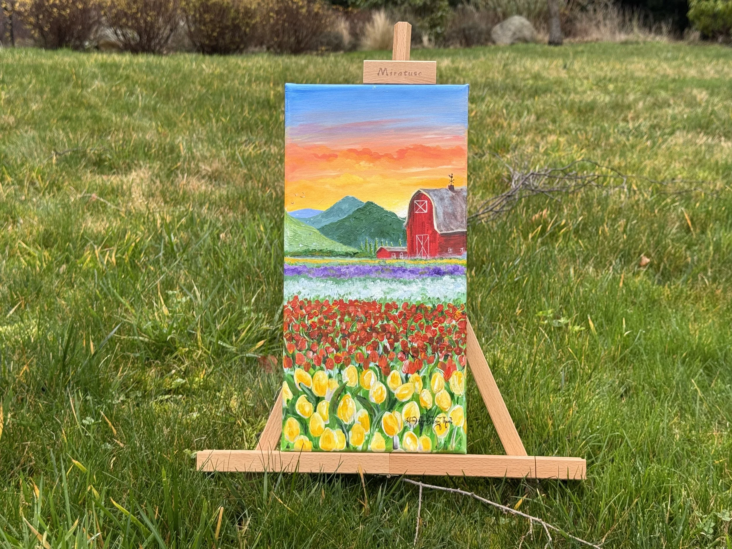 Tulip Fields #111                                Acrylic 16 x 8