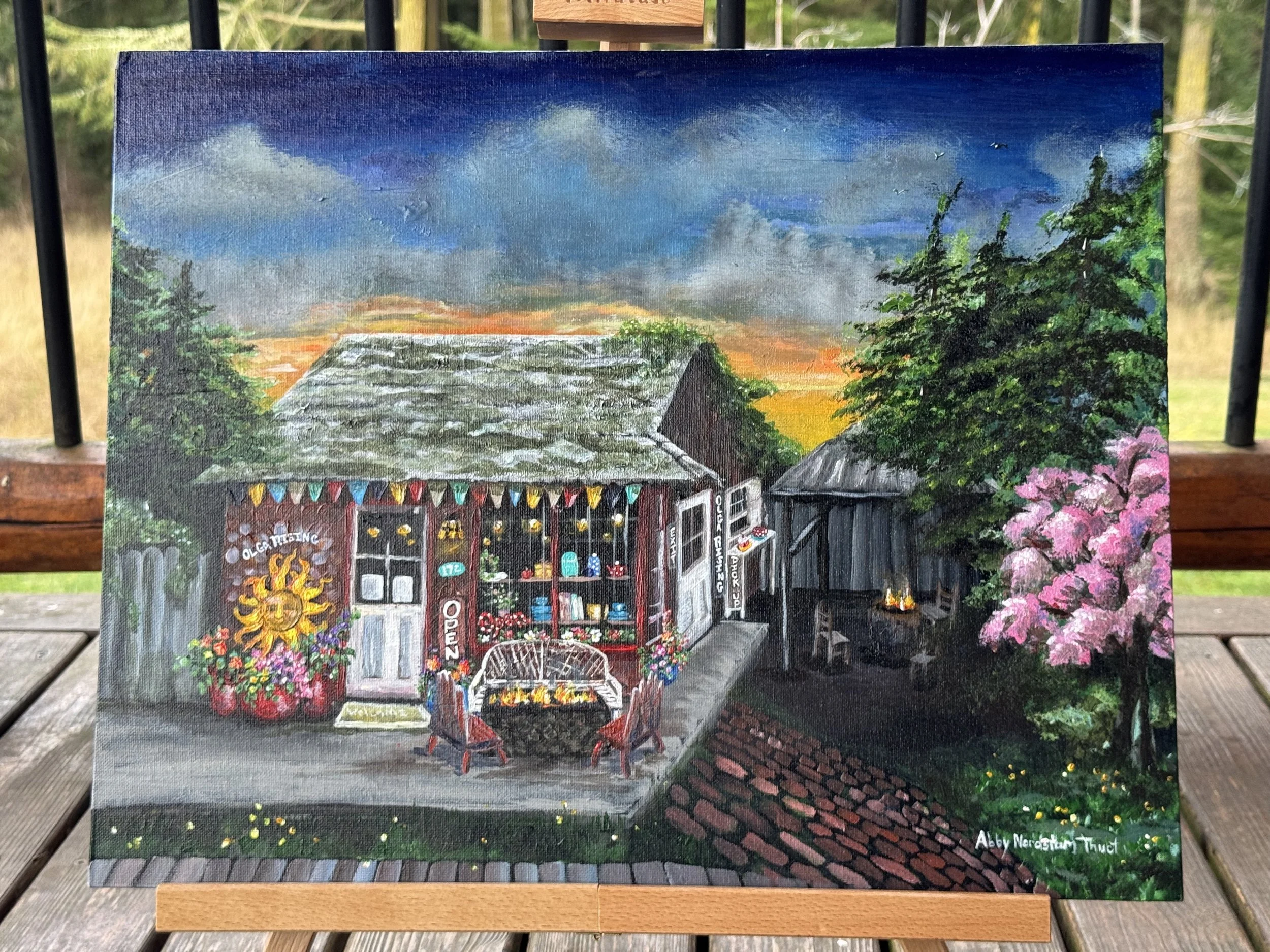 Olga Rising on Orcas, Acrylic 16 x 20