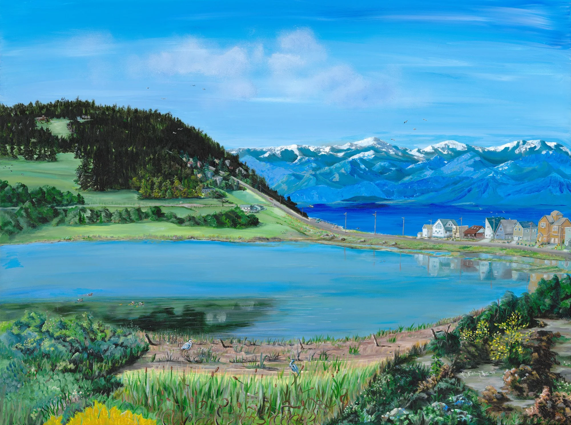 Swan Lake on West Beach #102           Acrylic 36 x 48