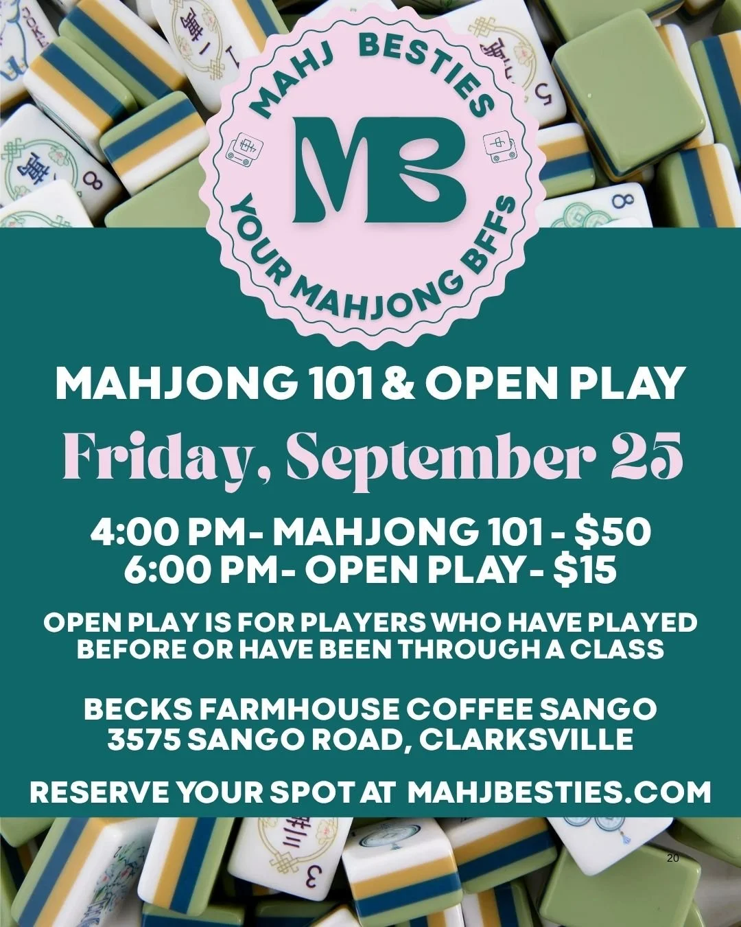 September 25th 101 and Open Play