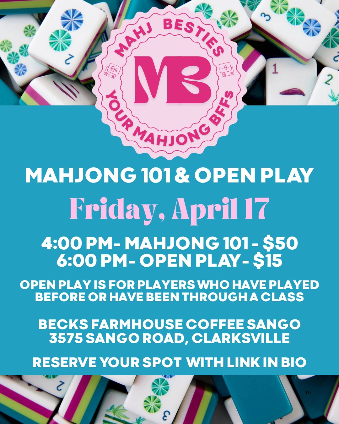 April 17th 101 and Open Play