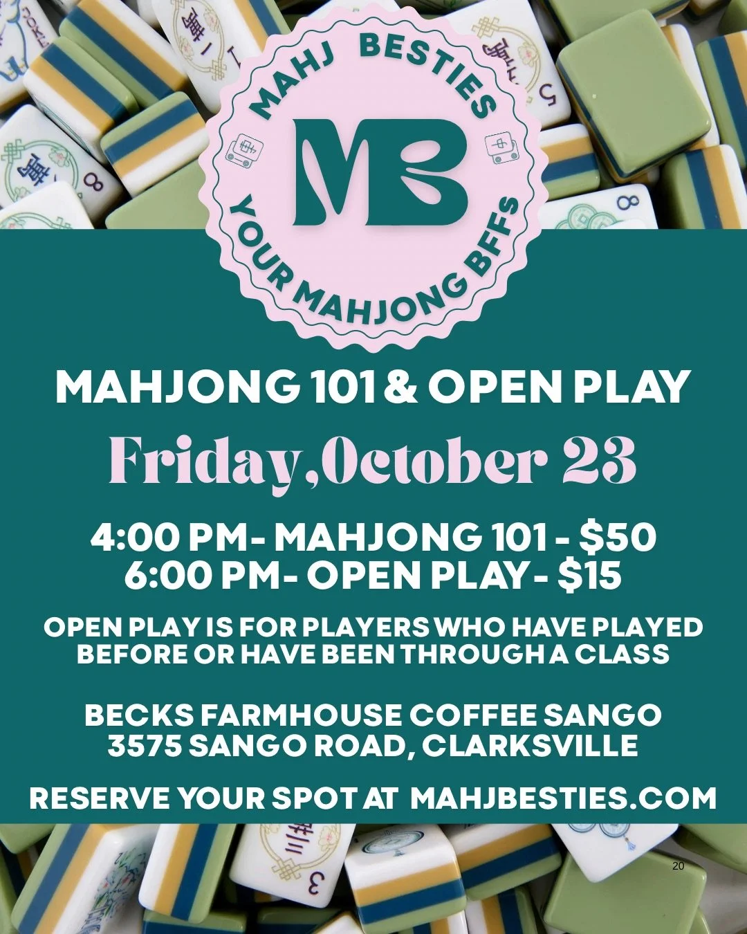 October 23rd 101 and Open Play