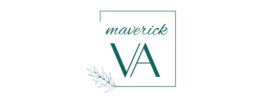 Maverick VA logo with teal text and a leaf graphic.