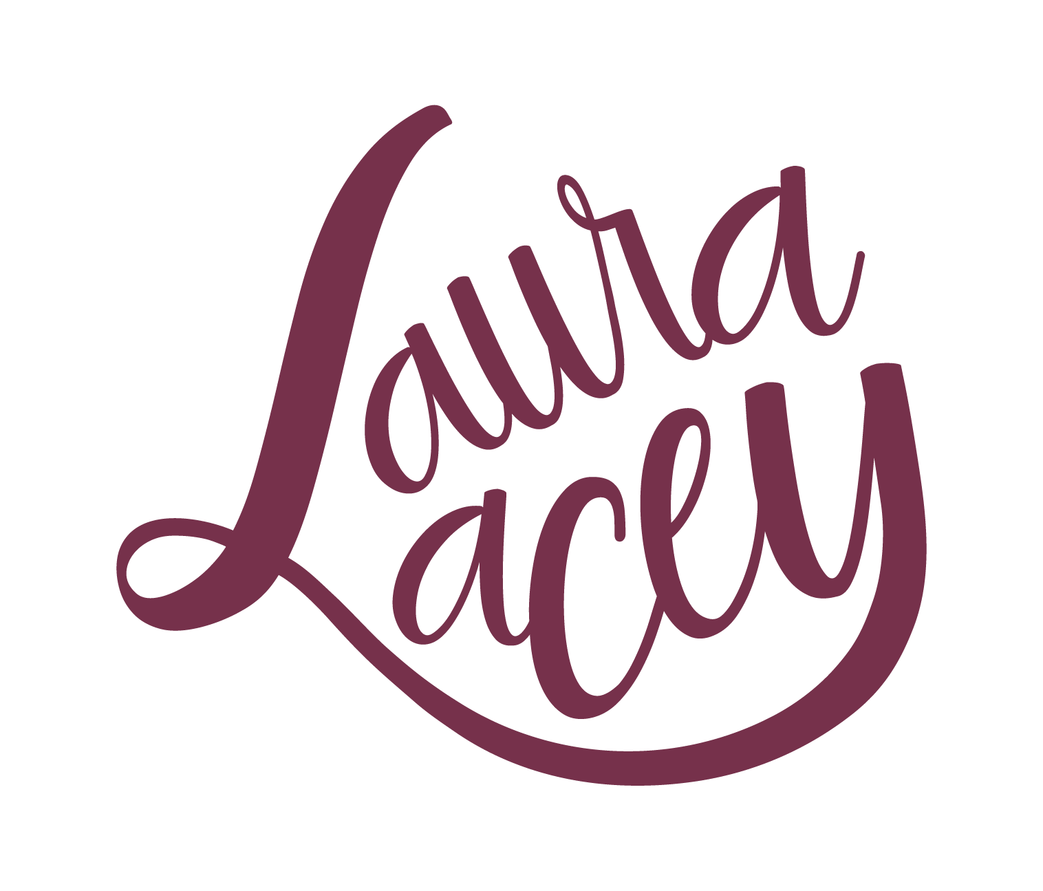 Stylized purple cursive text that reads "Laura Lacey"
