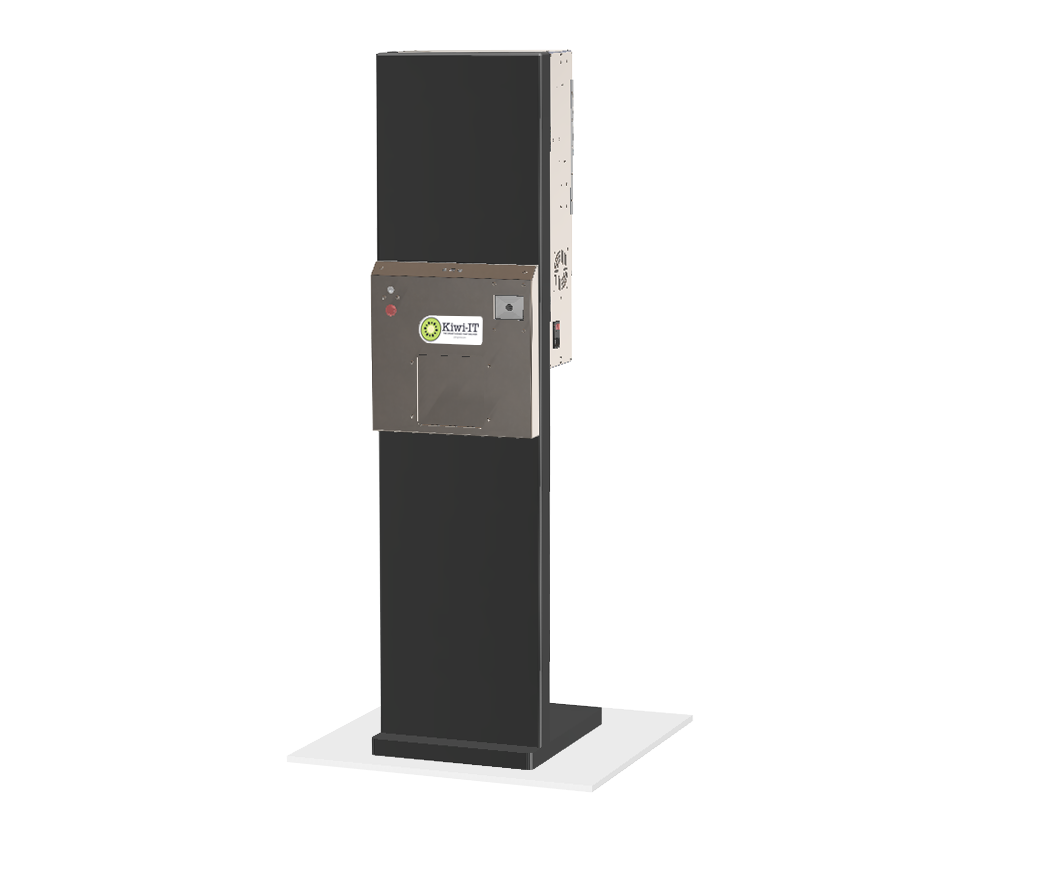 Kiwi Kiosk mounted to a pedestal