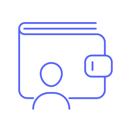 Icon of a person with a lock on a background resembling a safe or vault