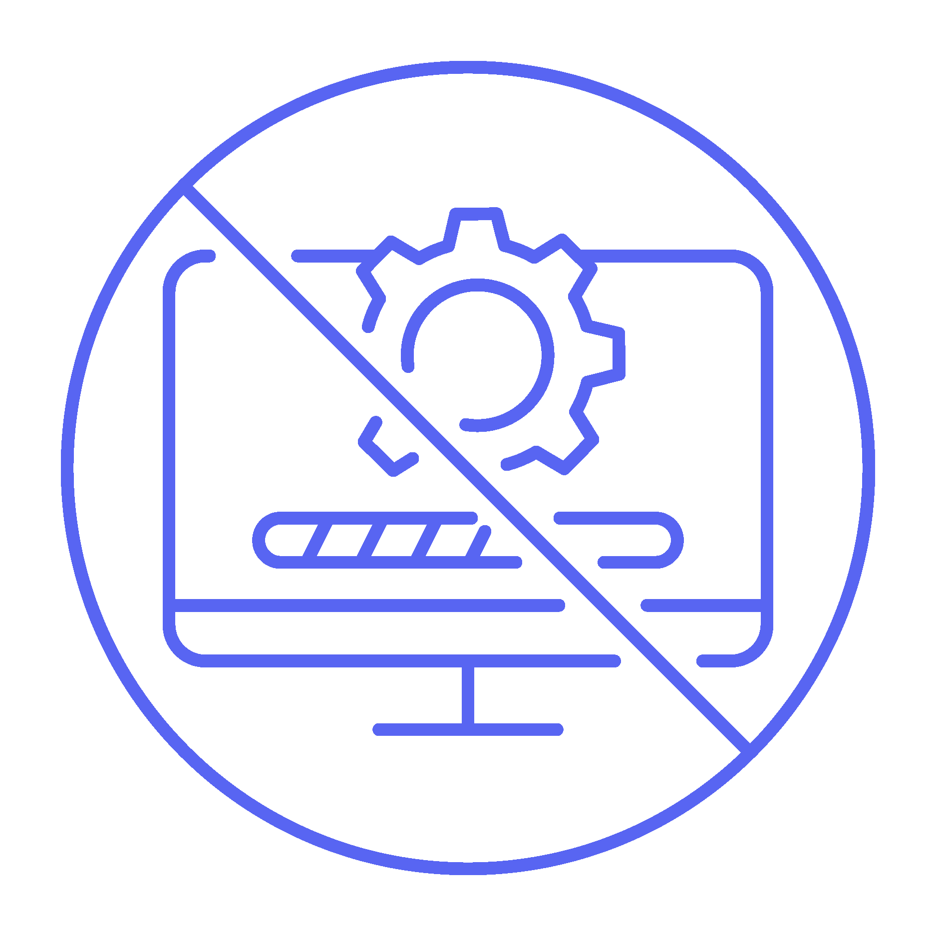 Digital line art of a computer screen with no sofware