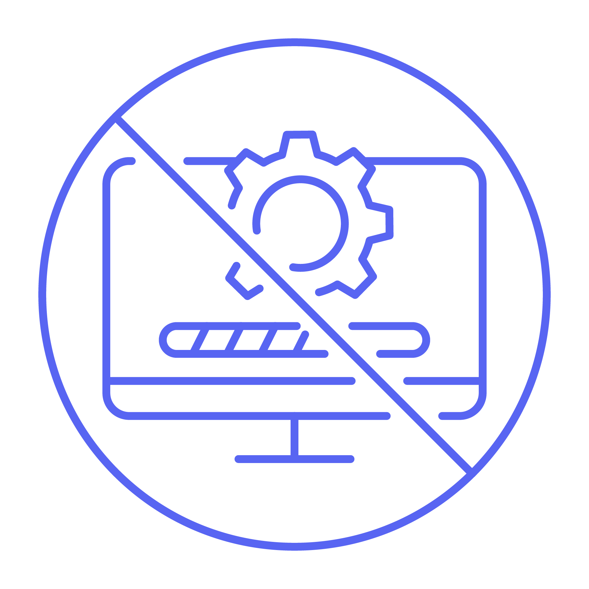 Digital line art of a computer screen with no sofware
