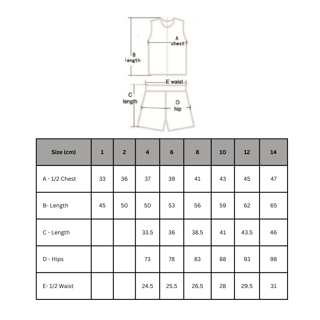 jersey size chart
