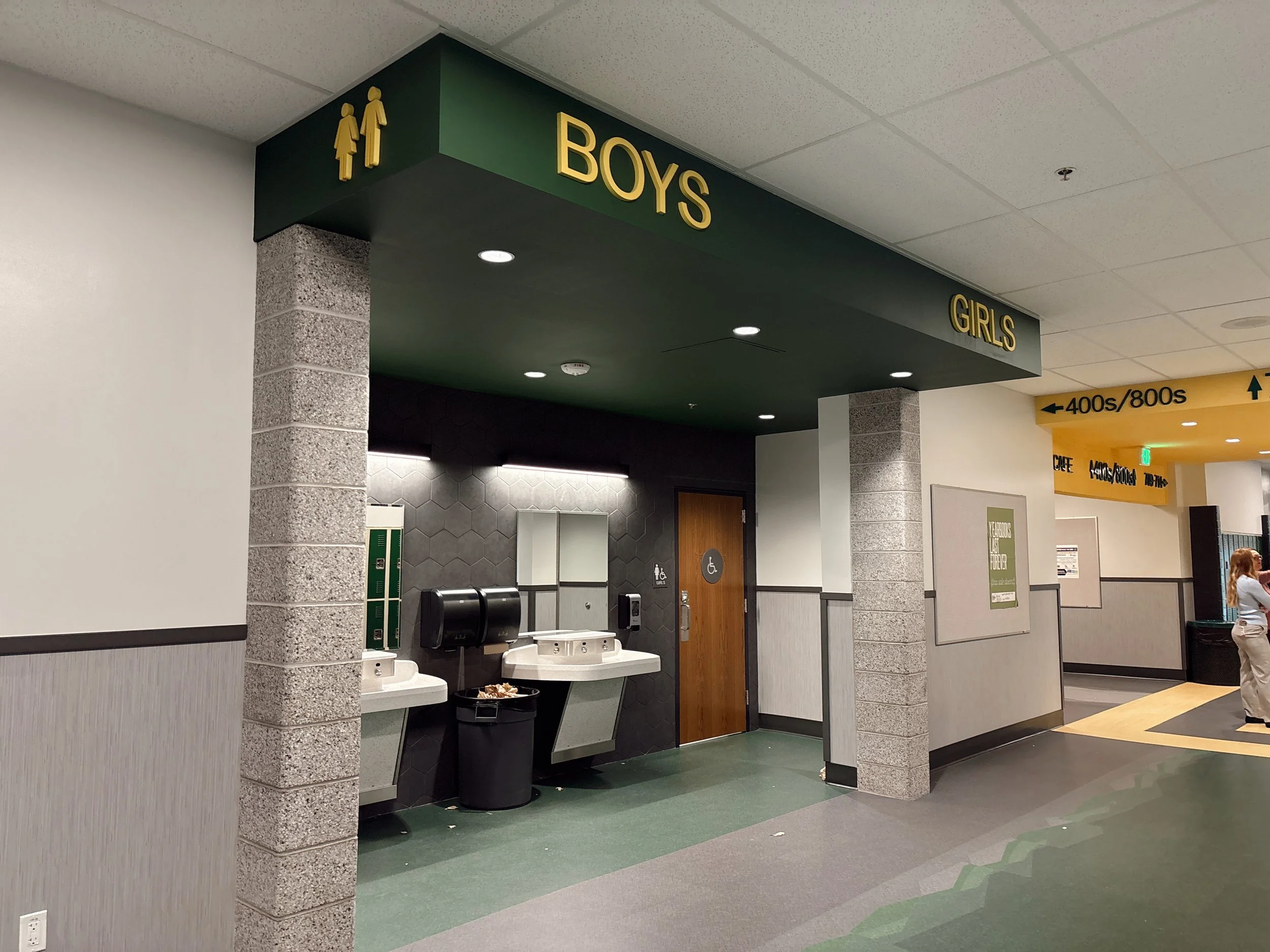 Lake Hazel Middle School renovation restroom design in Boise, Idaho.