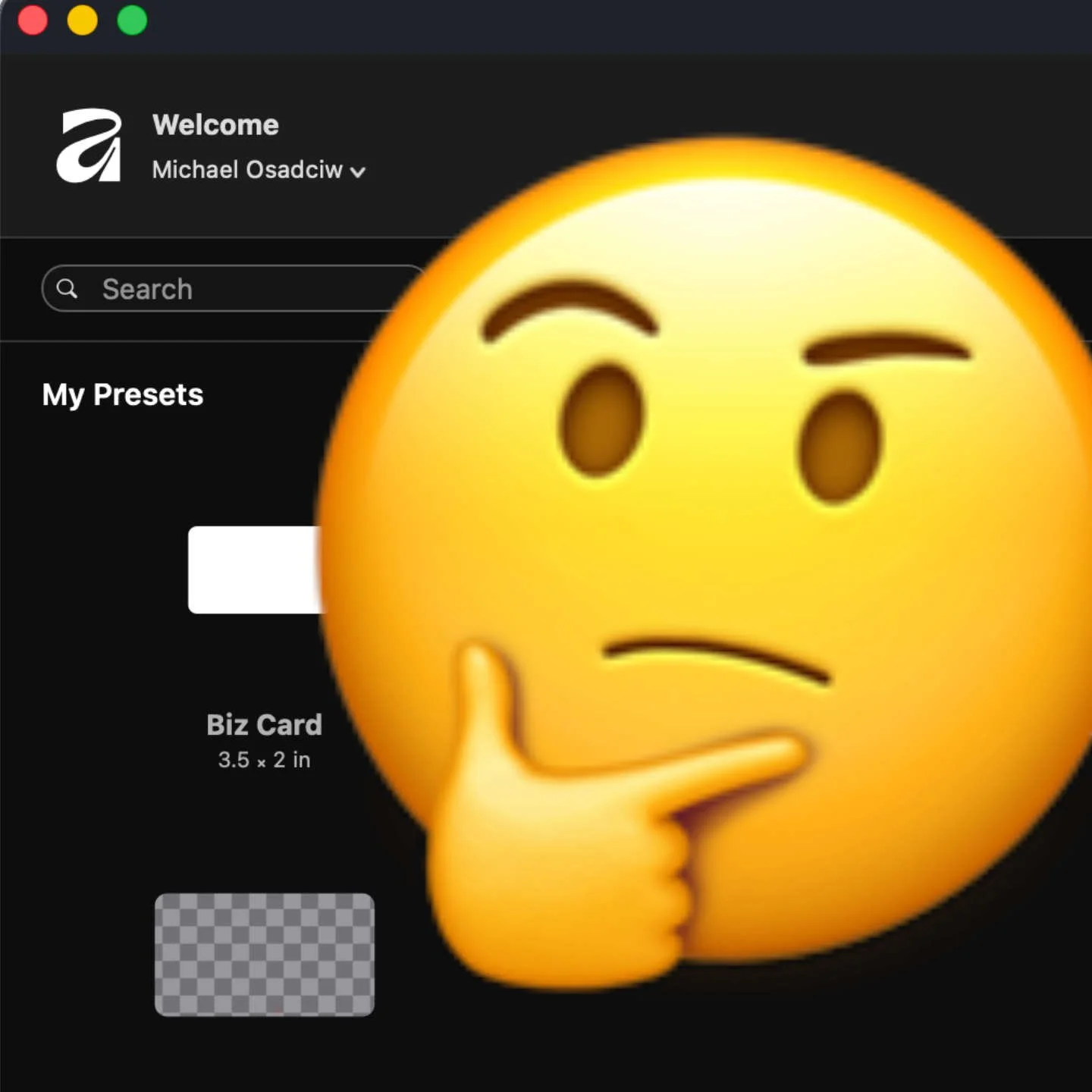 Template or Preset? Affinity confusion