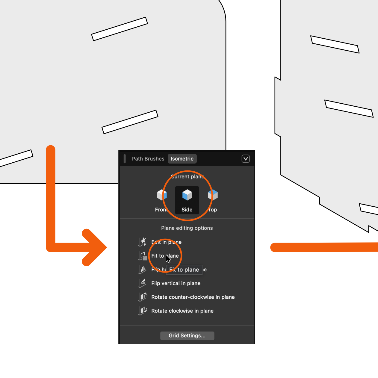 Drawing an offset angle in an isometric grid
