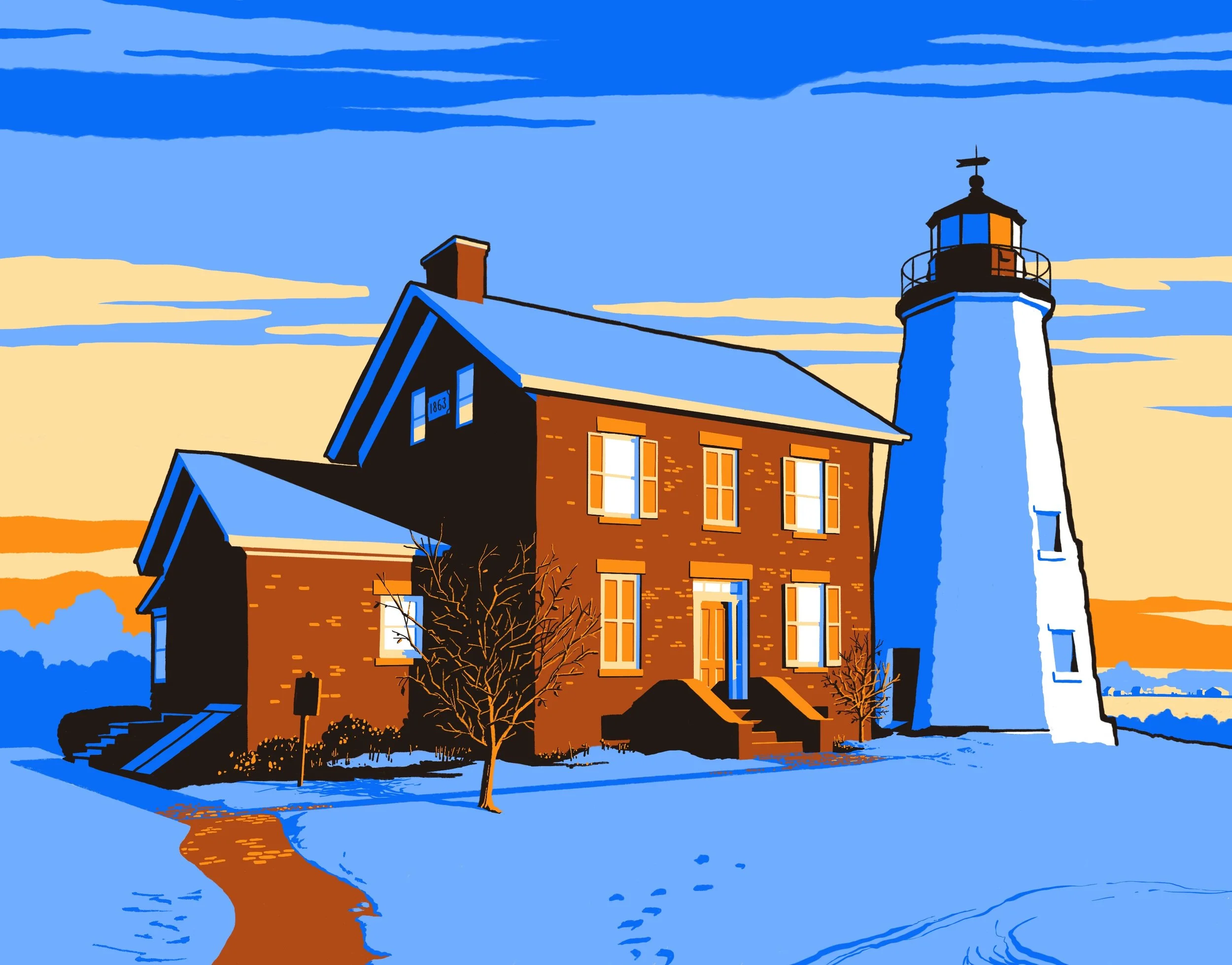 Charlotte Lighthouse Illustration