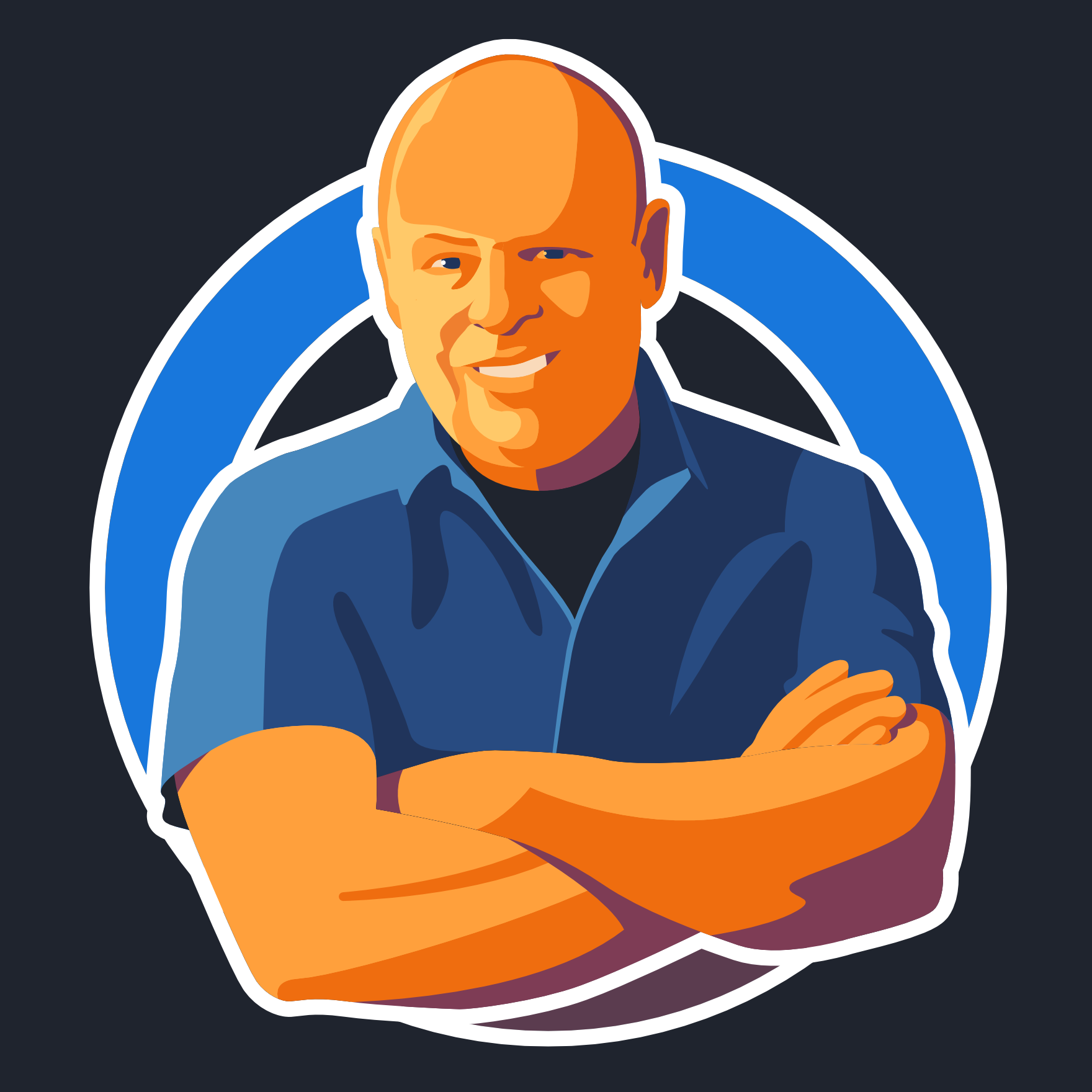 Illustrated portrait of Mike O