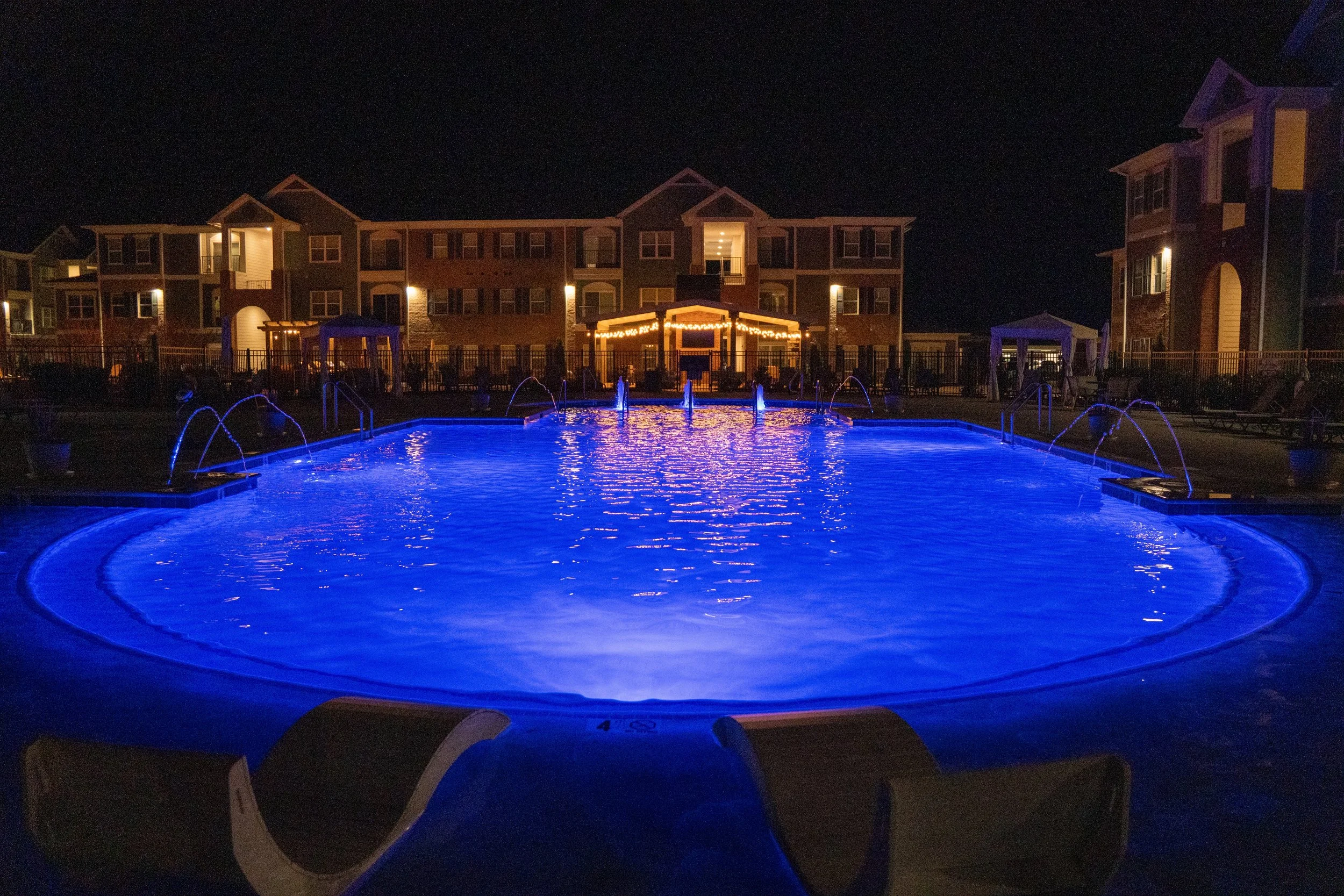 Pool at Night in Blue