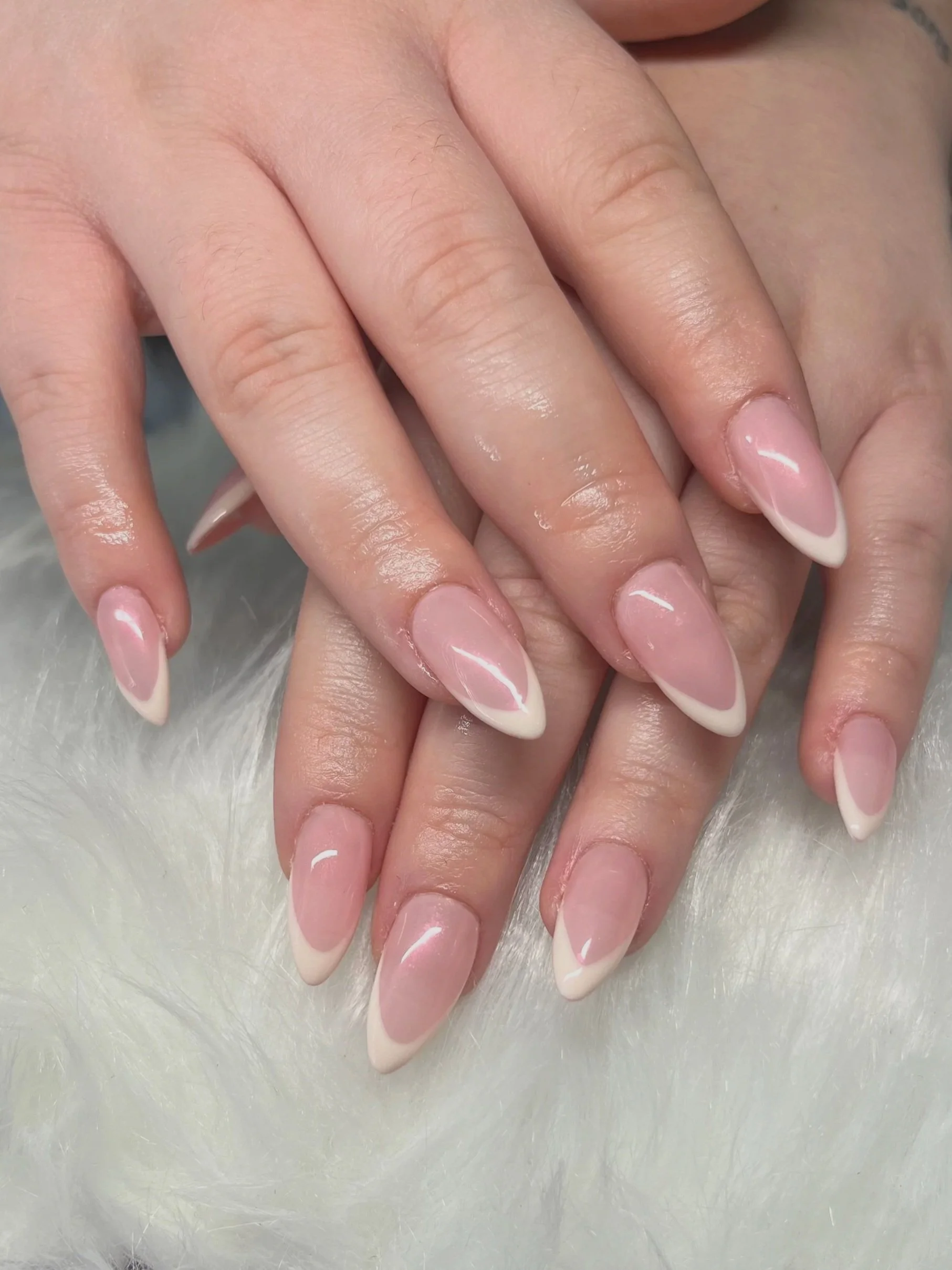 Classic Gelx French Tips Done by Private Nail Tech in Winnetka, SFV