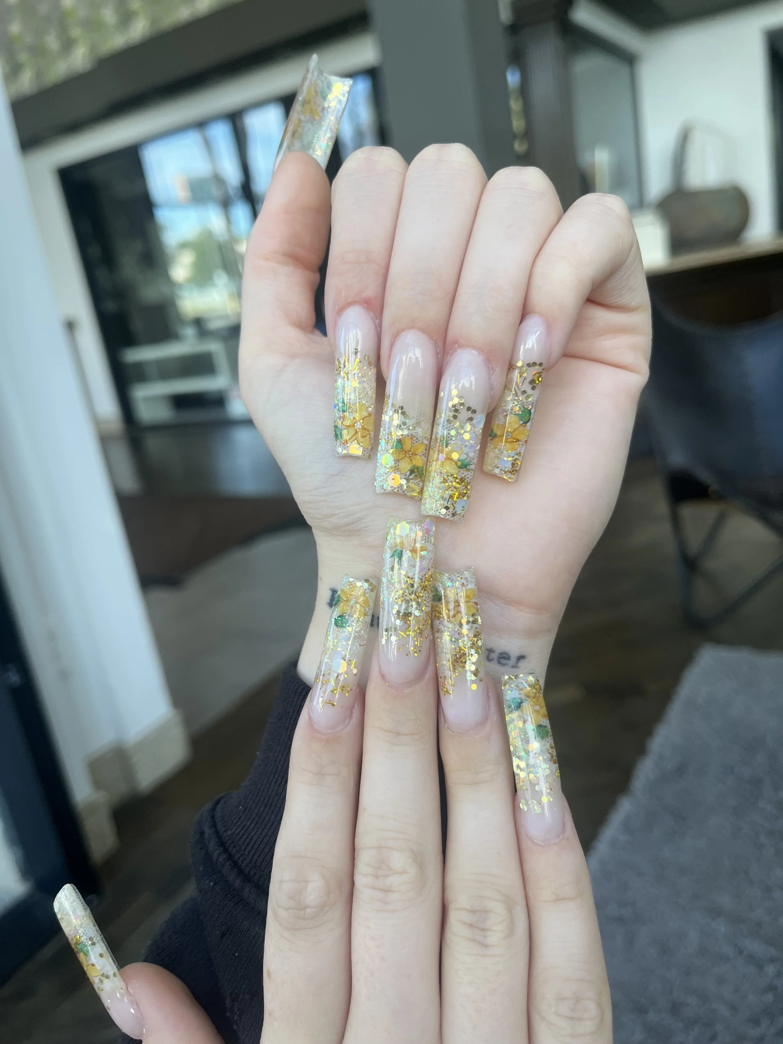 Long acrylic nails by private nail tech in Winnetka, SFV