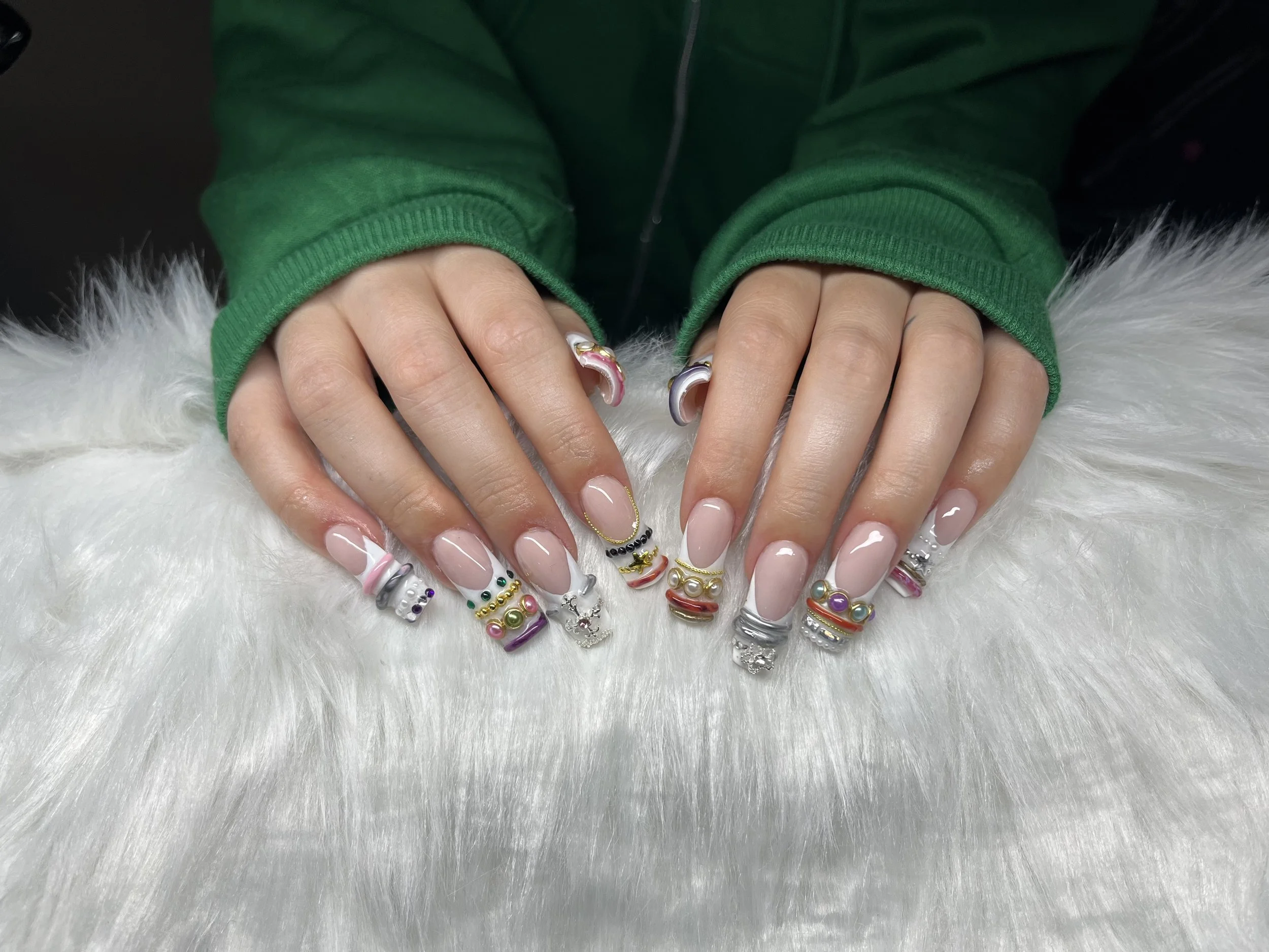 Long acrylic nails by private nail tech in Winnetka, SFV