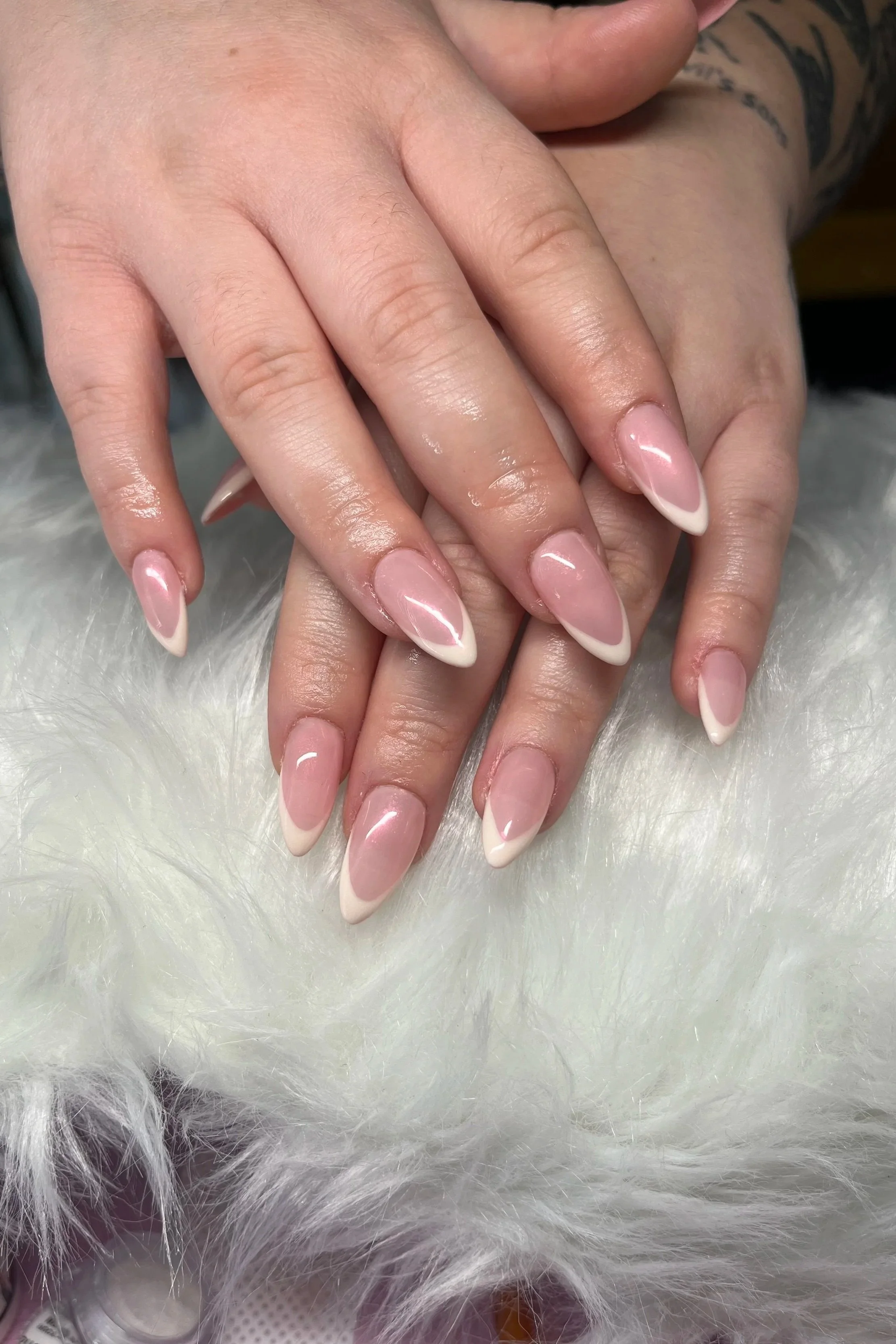 French tip nails by private nail tech in Winnetka, SFV