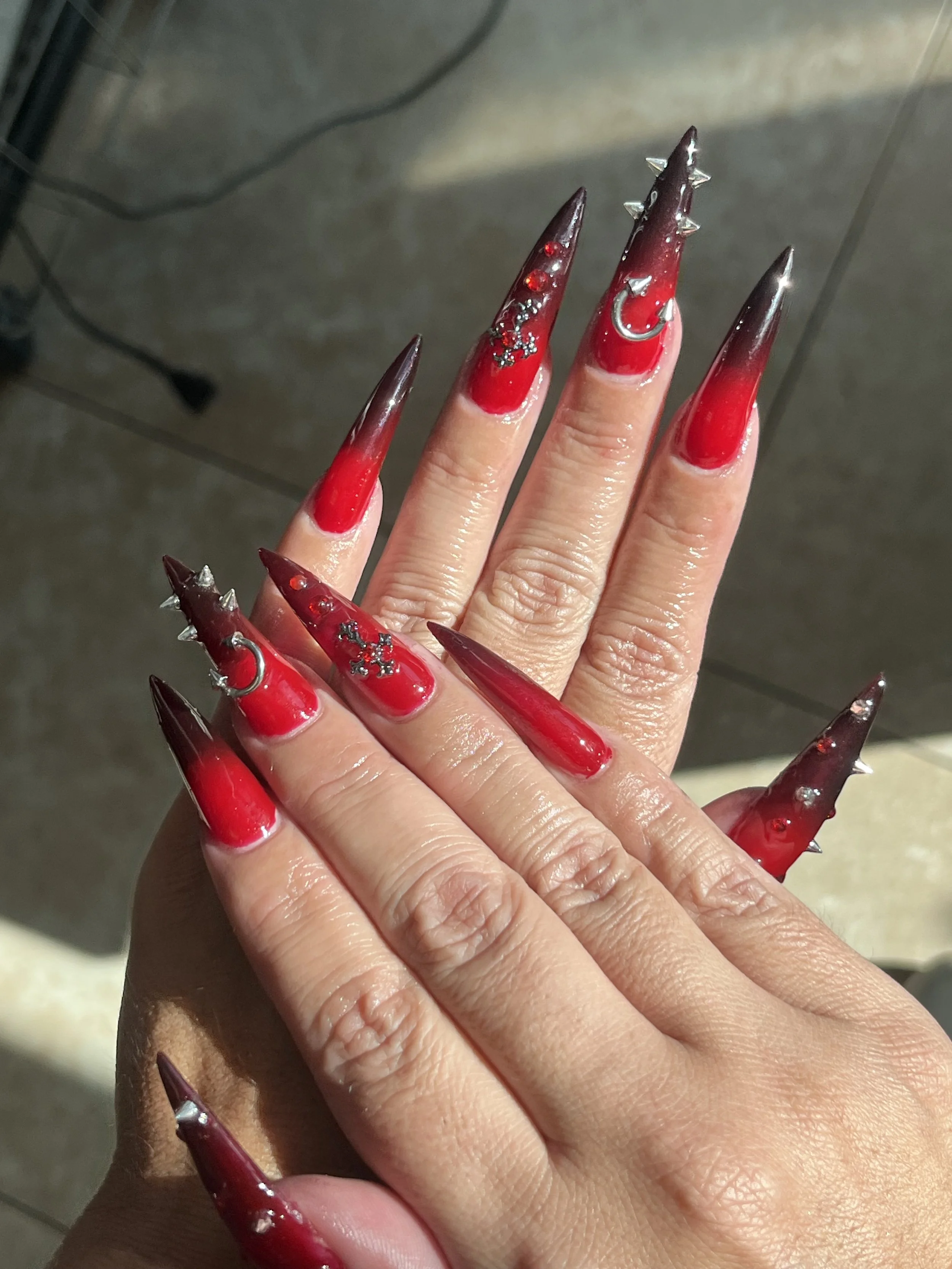 Long Gel-X extensions by private nail tech in Winnetka, SFV