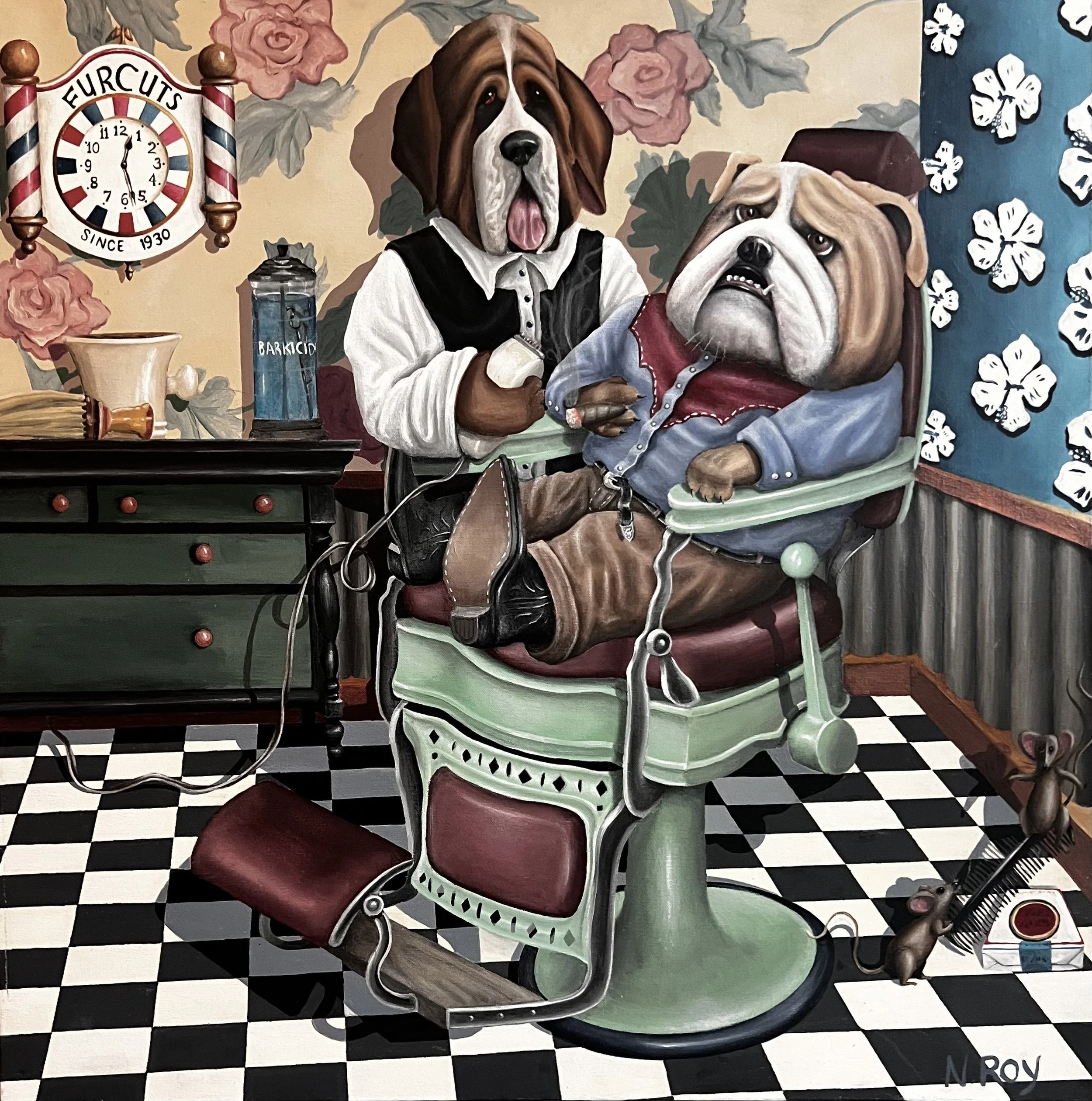 "The Barber" (36 x 36)