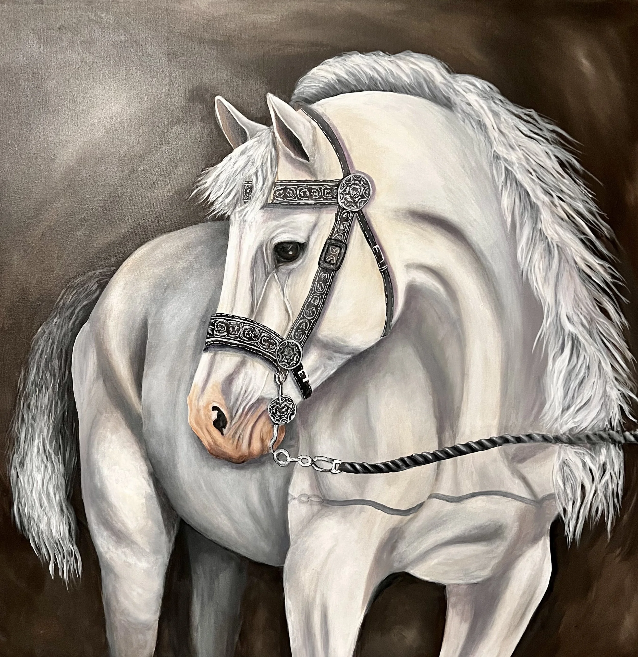 "Silver Reigns" (36 x 36)