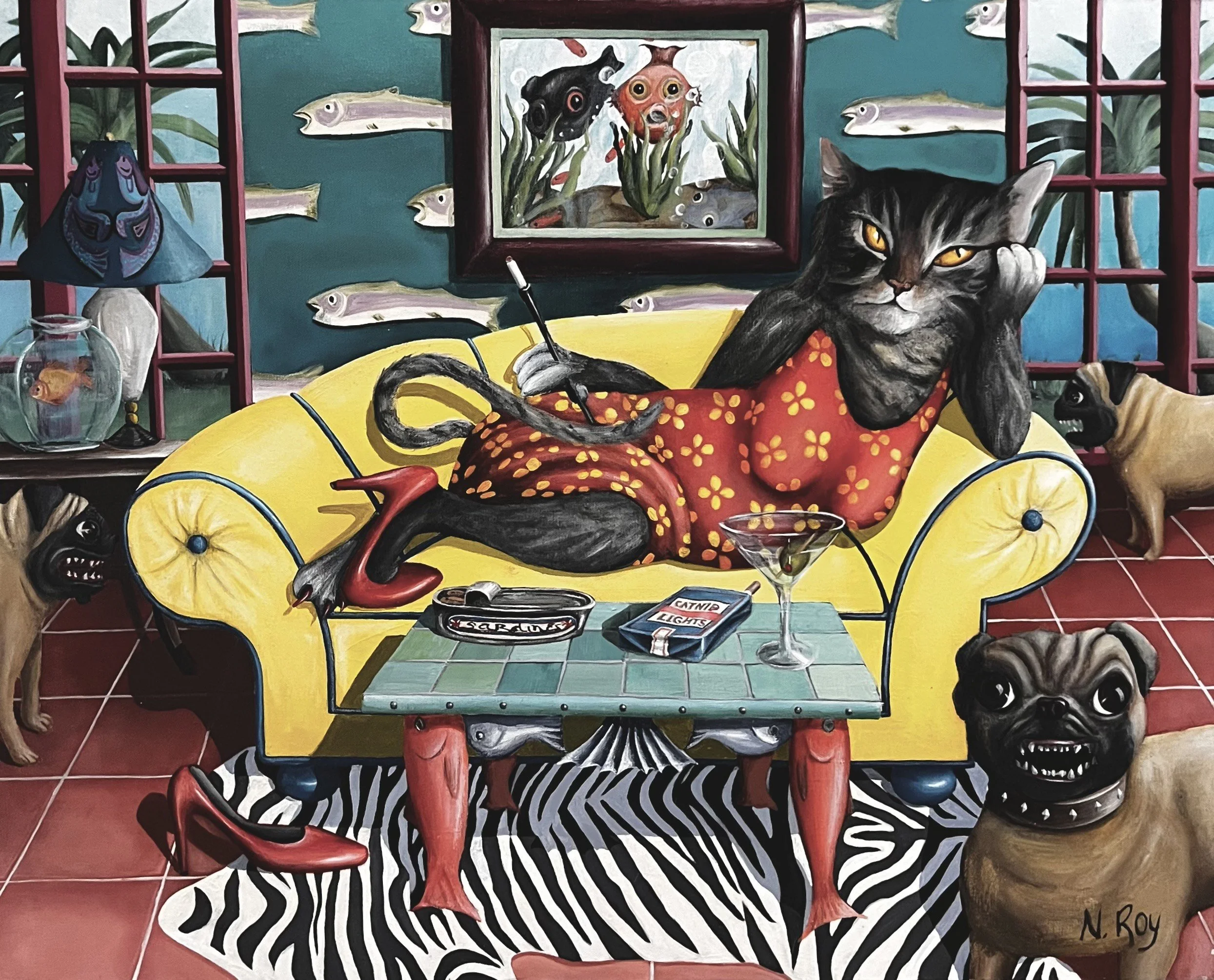 "Feline Lounge" (24 x 30)