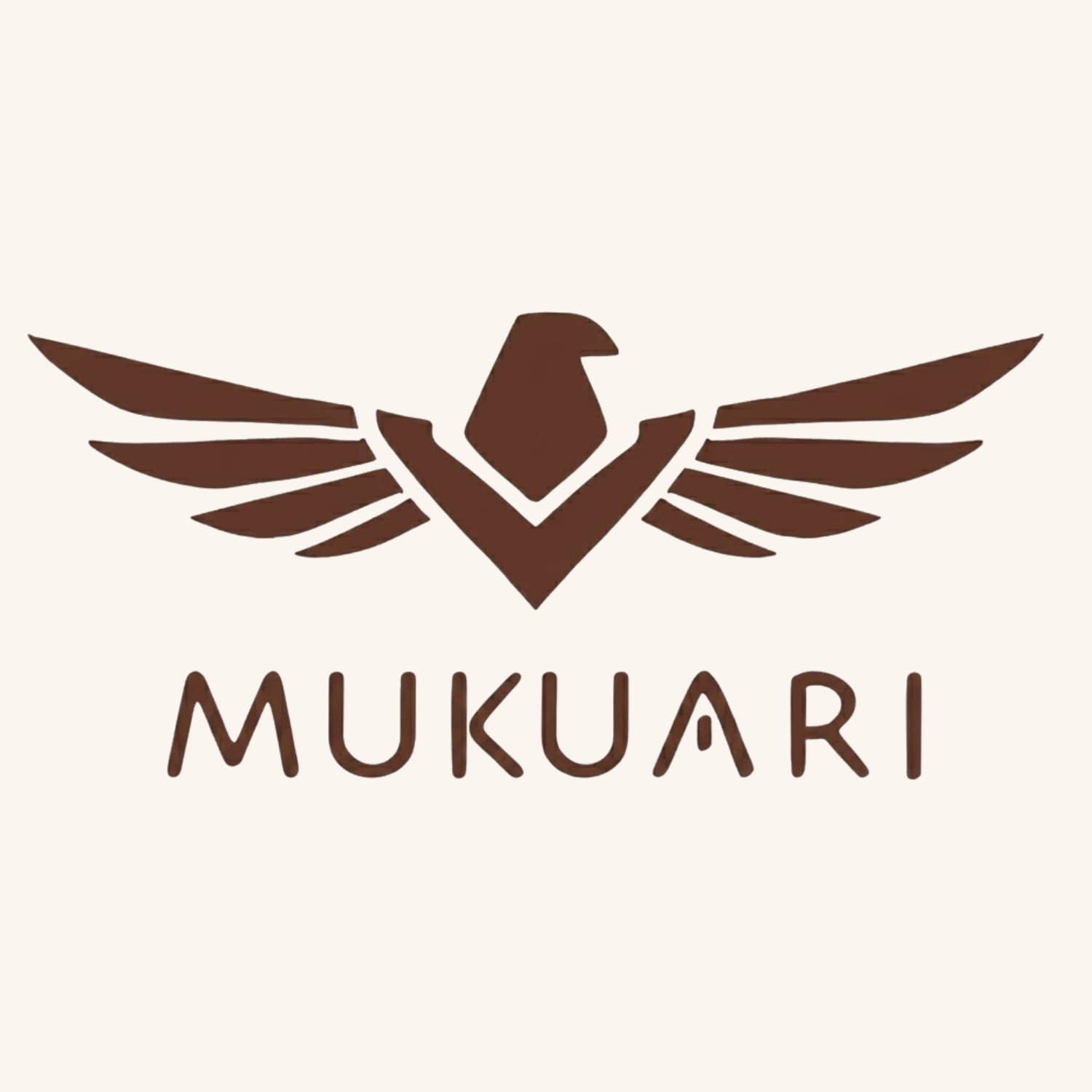 Logo featuring a stylized bird with outstretched wings above the word "MUKUARI" in capital letters.