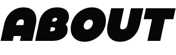 The word 'ABOUT' in bold black font, partially visible.