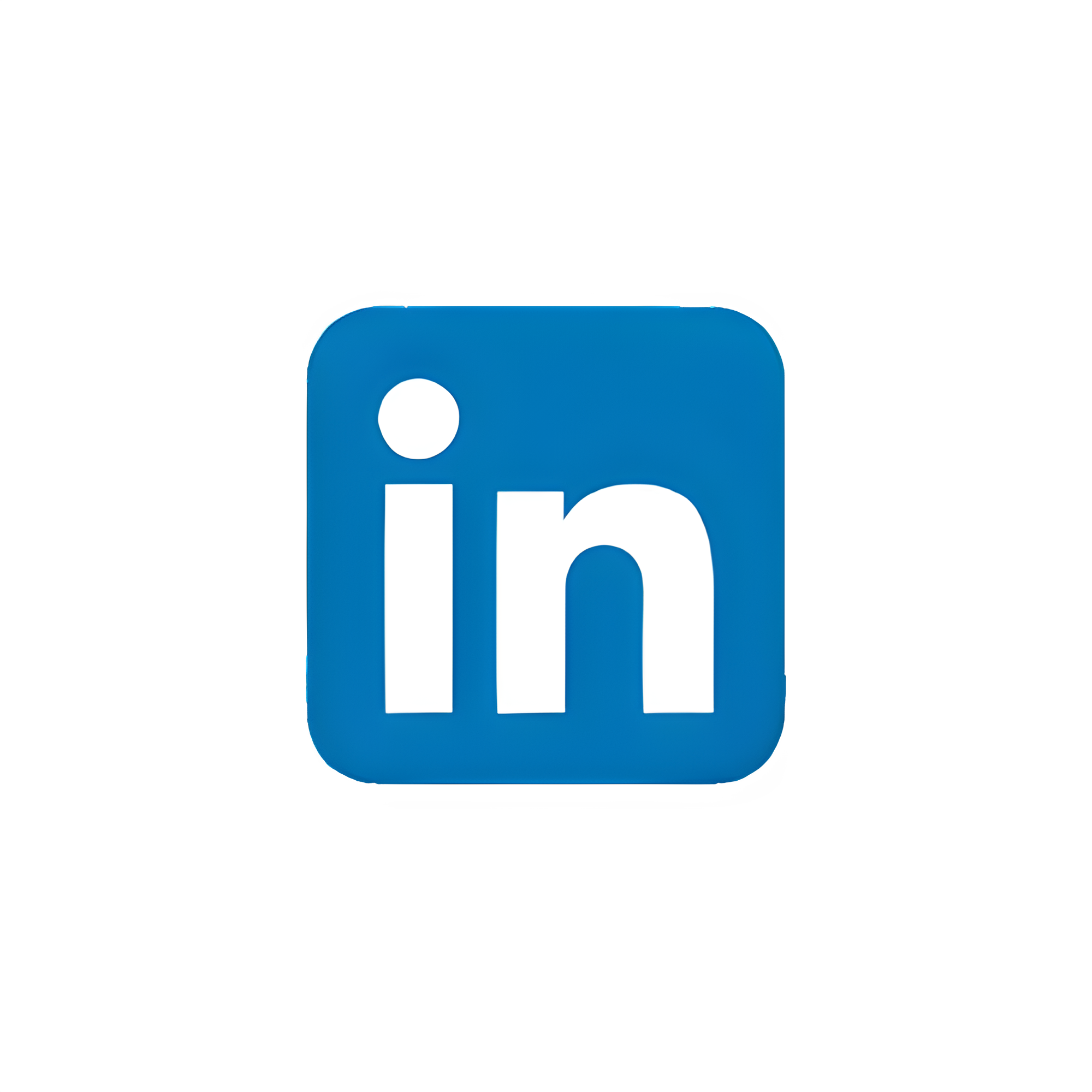 LinkedIn logo with white text on a blue square background.